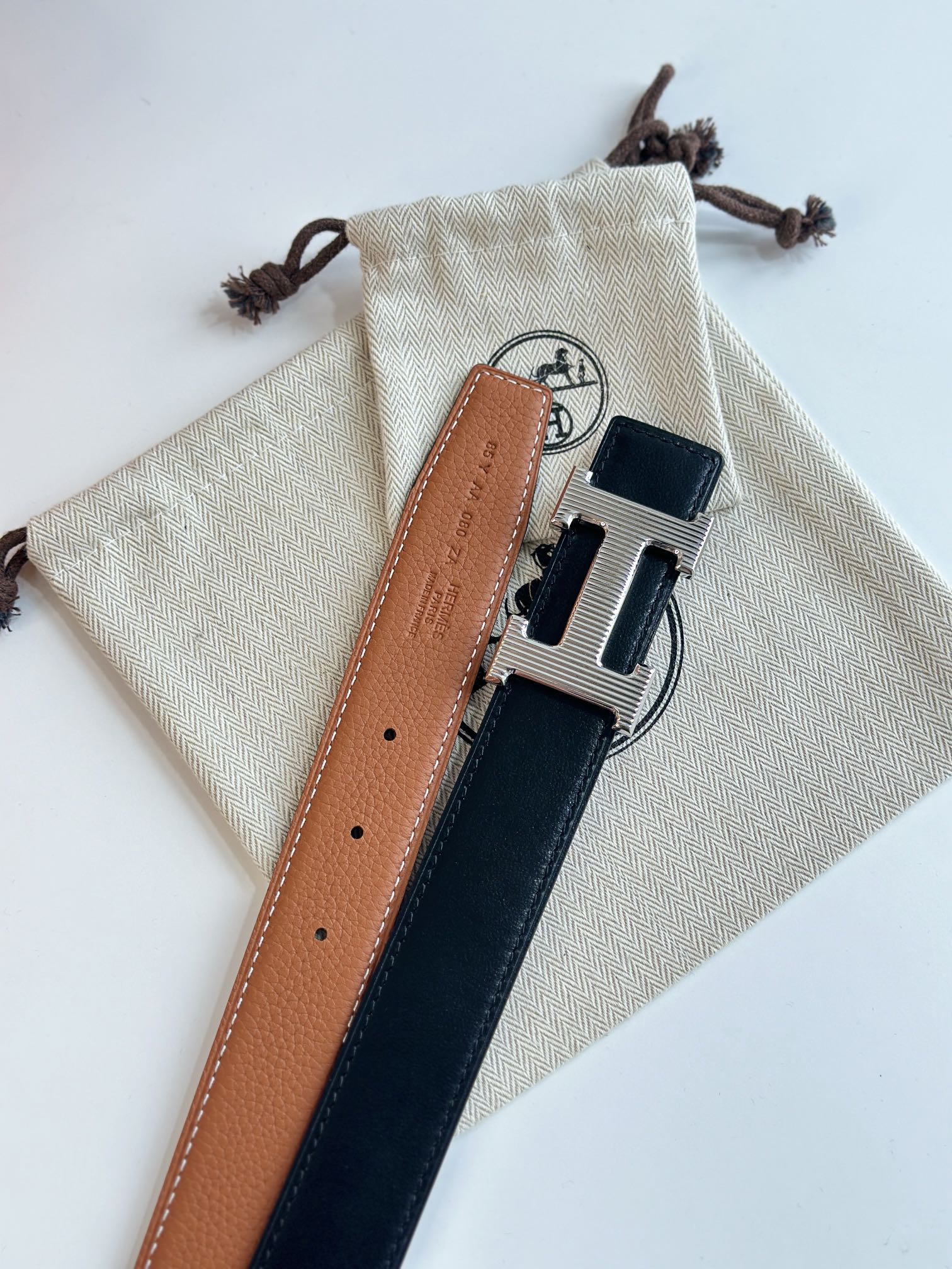 Hermes Mens Leather Belts Width 32mm 176