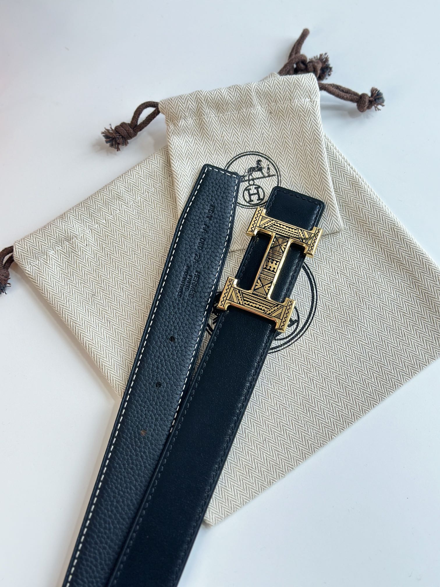 Hermes Mens Leather Belts Width 32mm 177