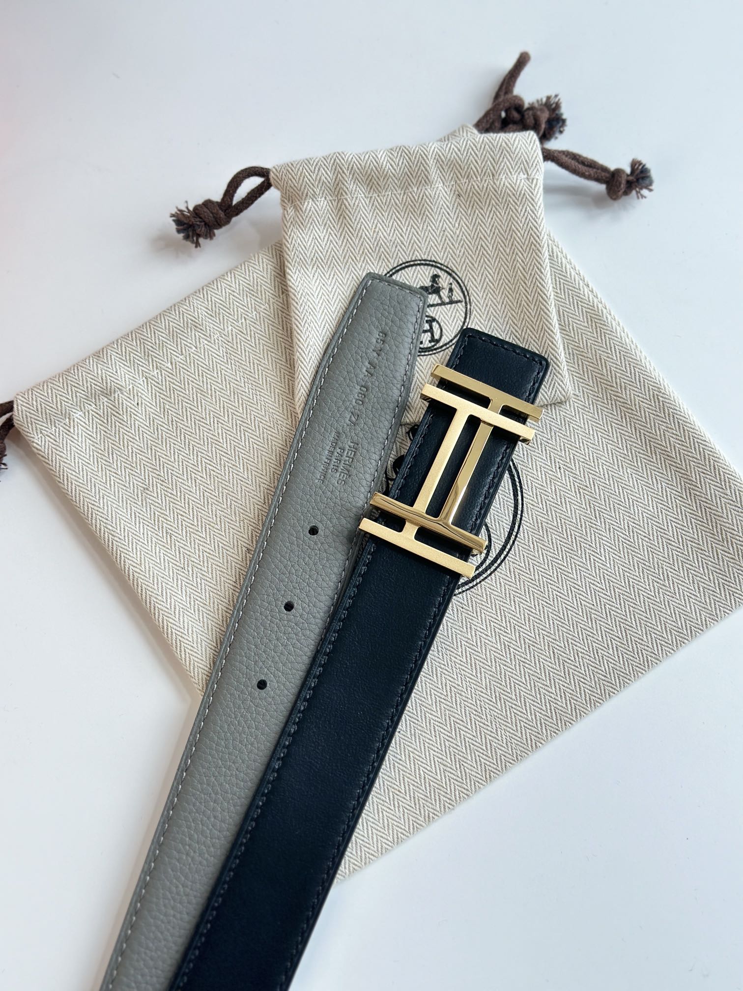 Hermes Mens Leather Belts Width 32mm 178