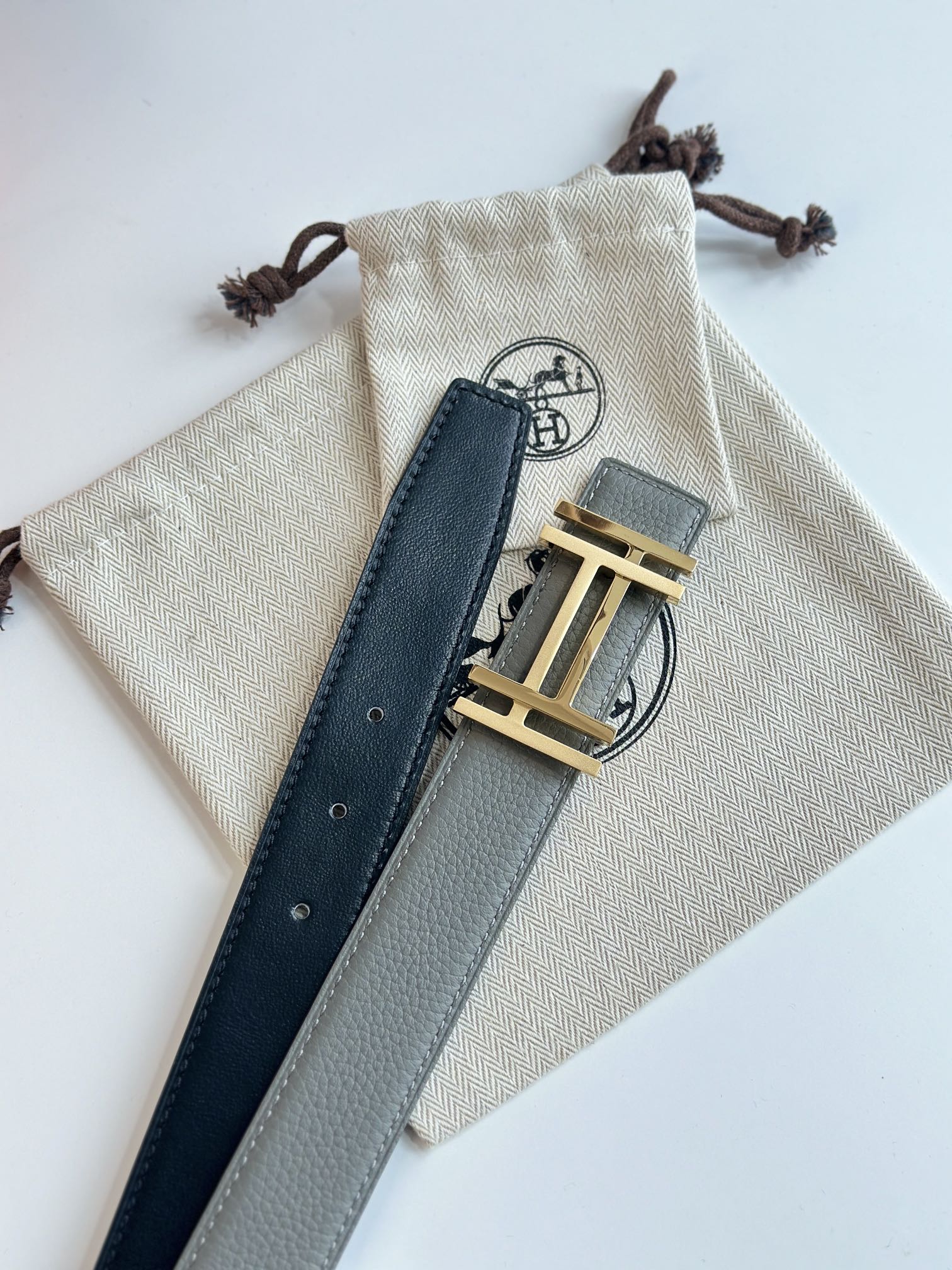 Hermes Mens Leather Belts Width 32mm 178