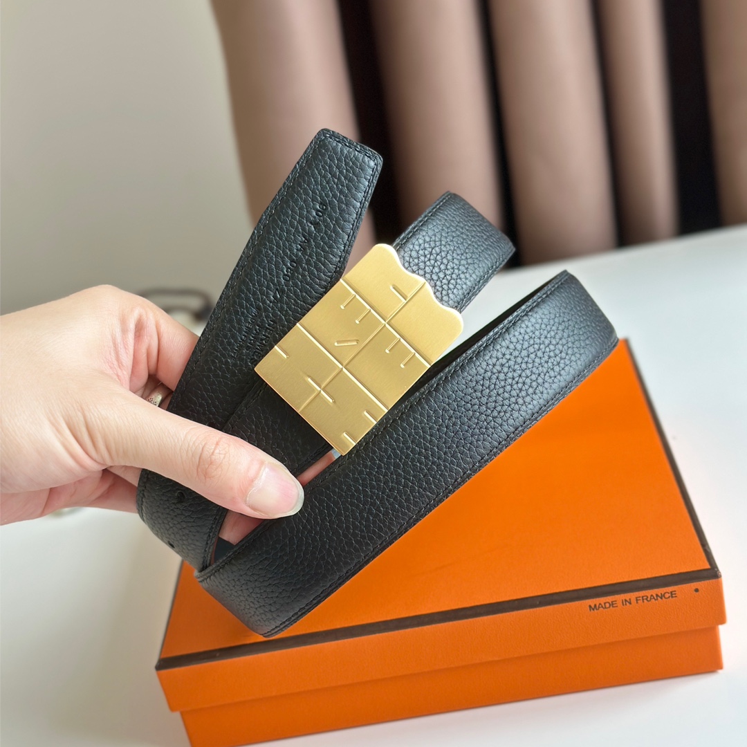 Hermes Mens Leather Belts Width 32mm 190