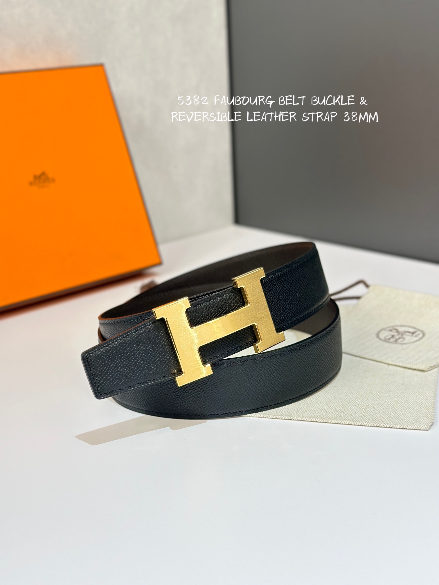 Hermes Mens Leather Belts Width 38mm -0258