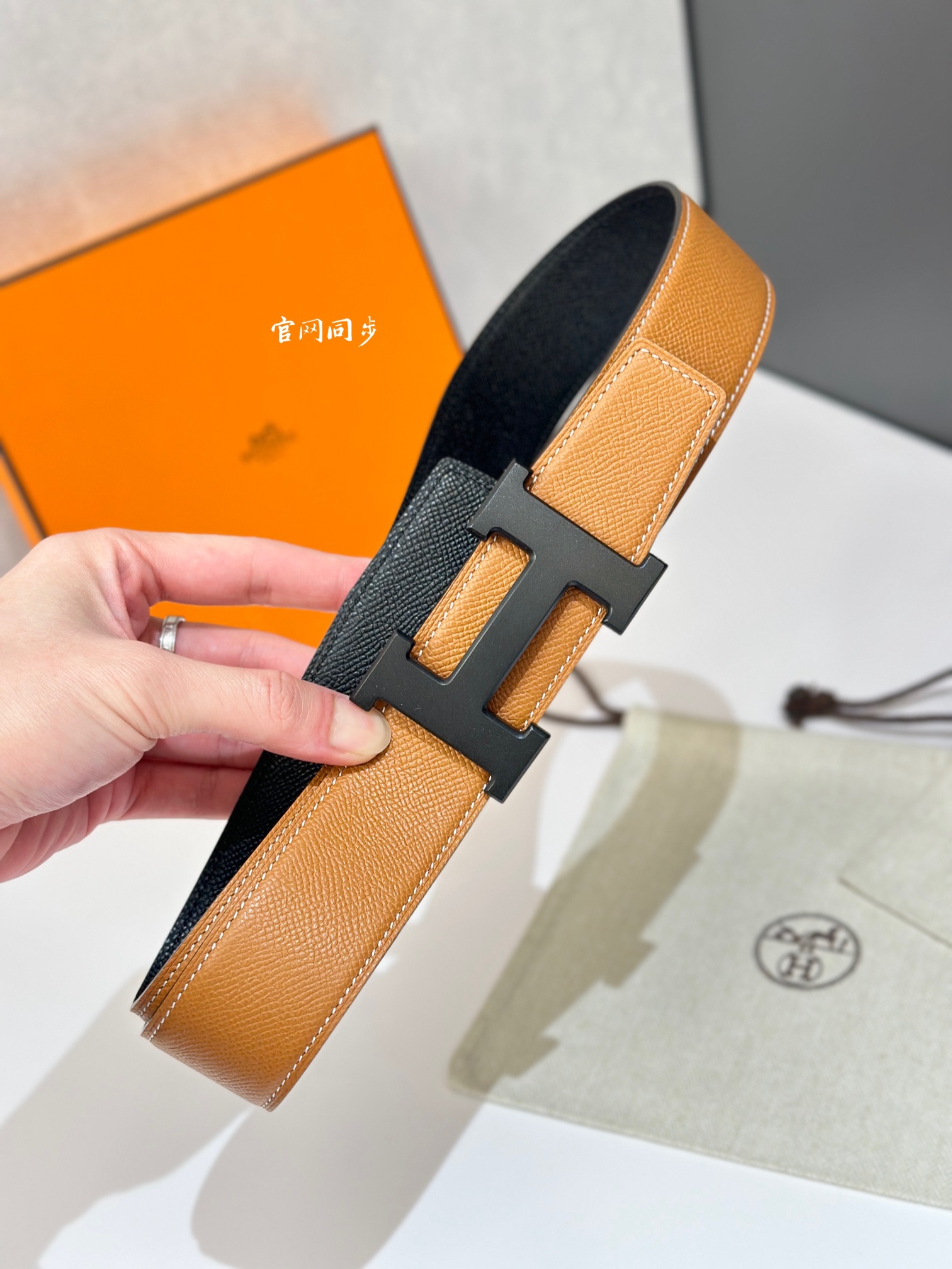 Hermes Mens Leather Belts Width 38mm -0259