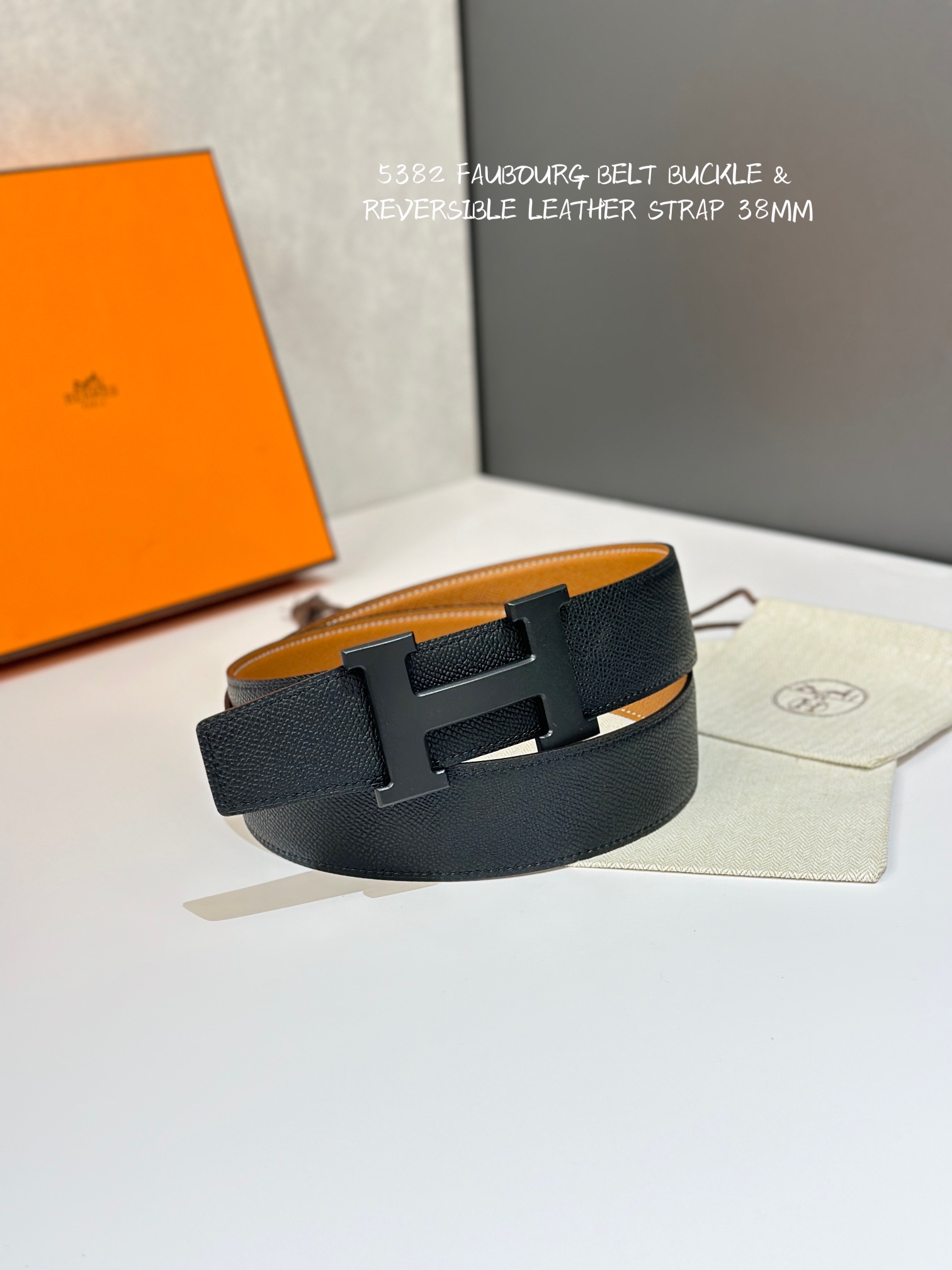 Hermes Mens Leather Belts Width 38mm -0259