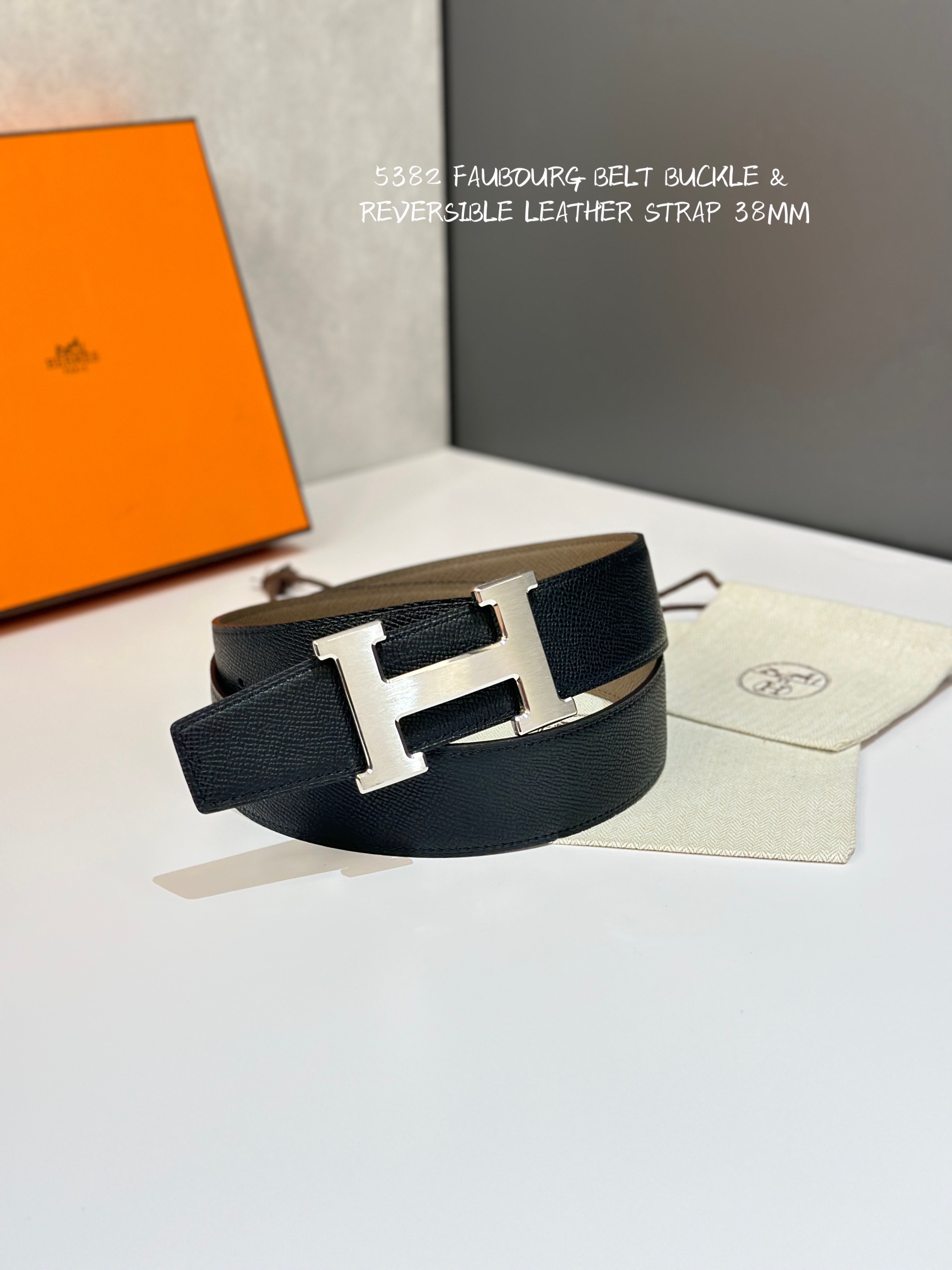 Hermes Mens Leather Belts Width 38mm -0260