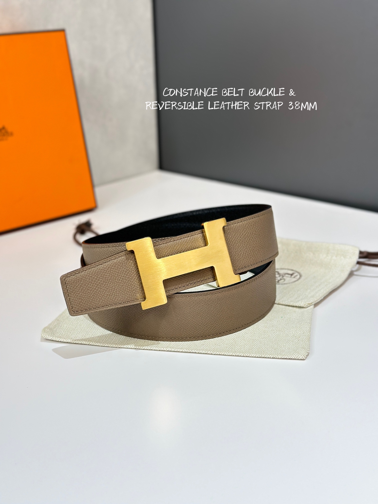 Hermes Mens Leather Belts Width 38mm -0262