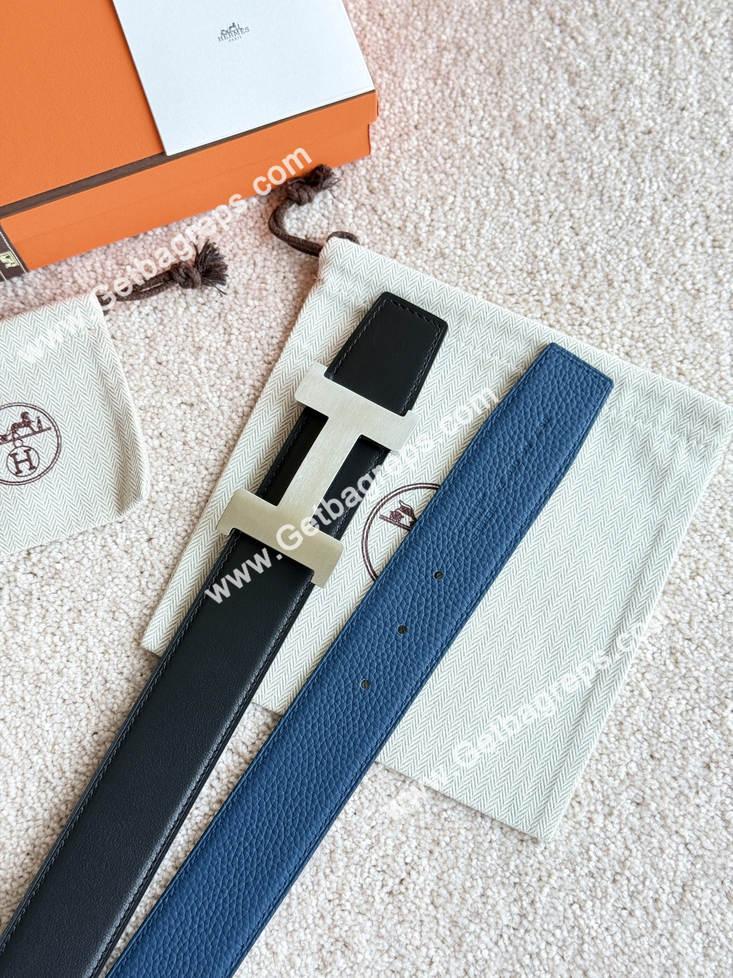 Hermes Mens Leather Belts Width 38mm -0264