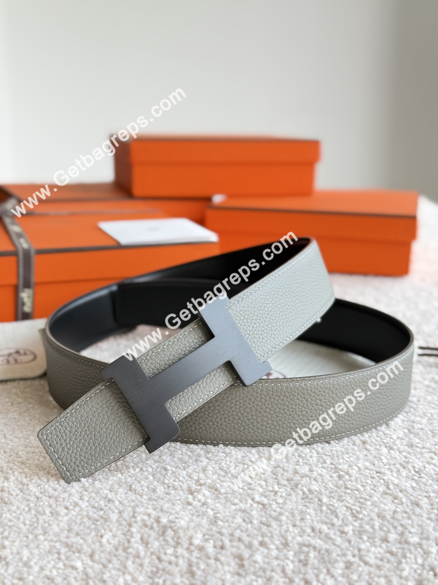 Hermes Mens Leather Belts Width 38mm -0266