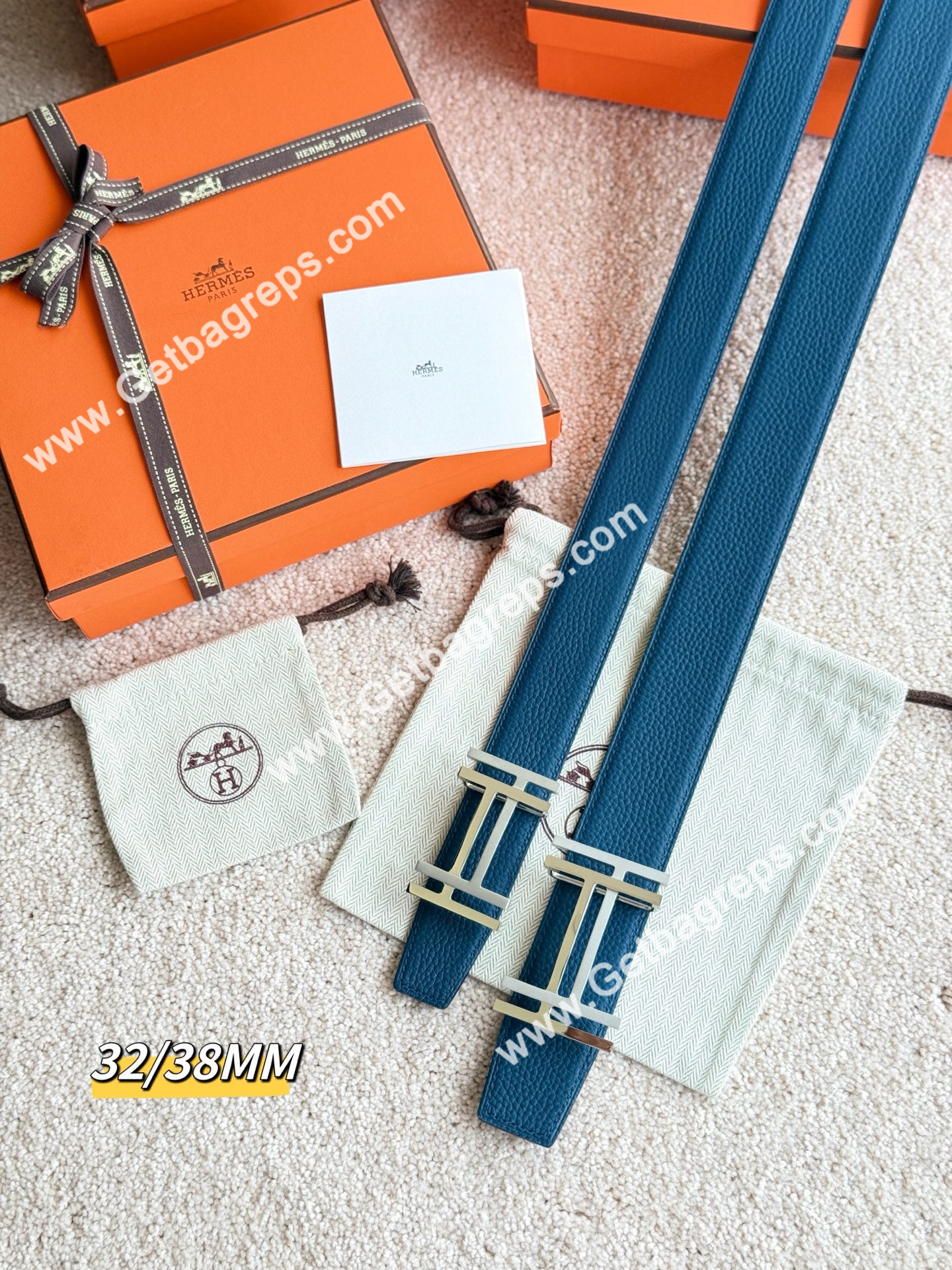 Hermes Mens Leather Belts Width 38mm -0270