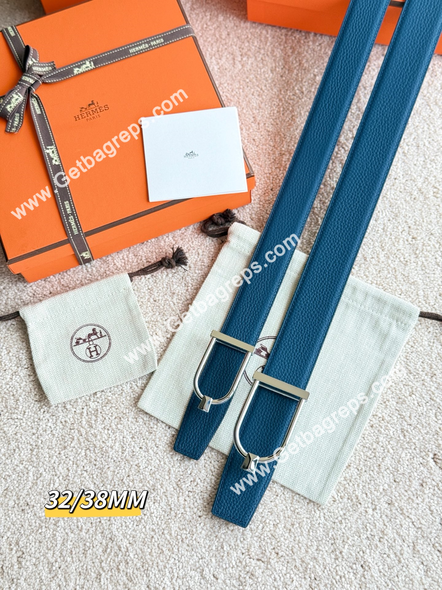 Hermes Mens Leather Belts Width 38mm -0270