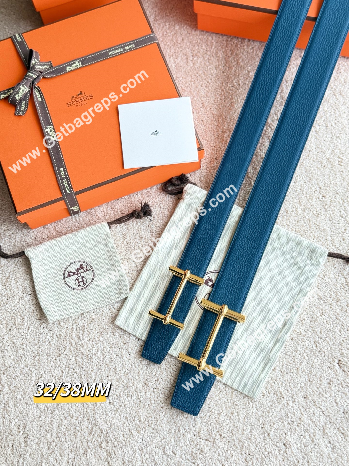 Hermes Mens Leather Belts Width 38mm -0270