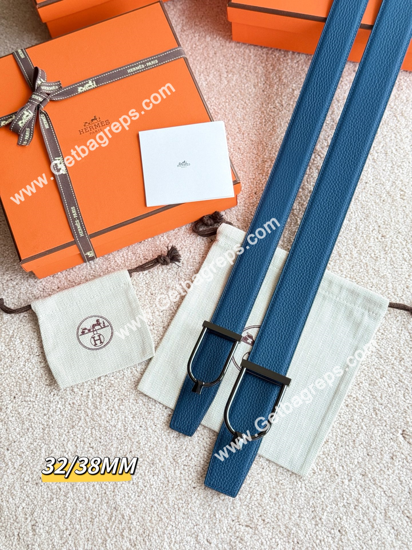 Hermes Mens Leather Belts Width 38mm -0270