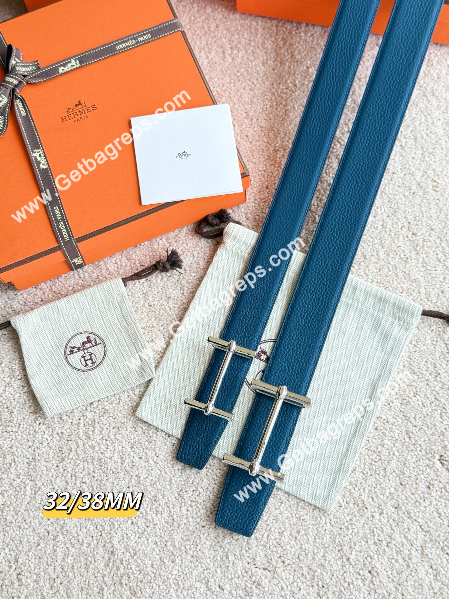 Hermes Mens Leather Belts Width 38mm -0270