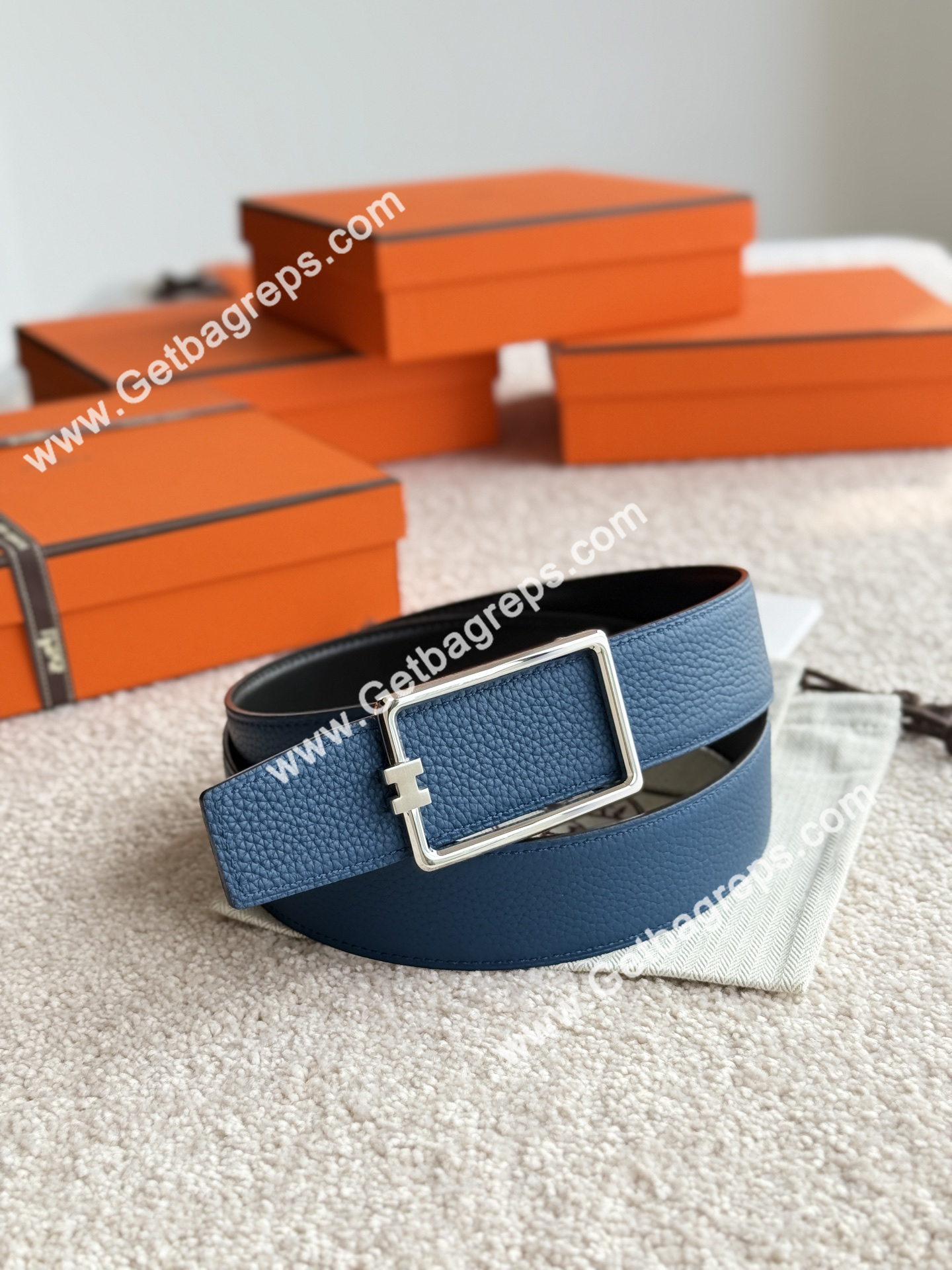 Hermes Mens Leather Belts Width 38mm -0278