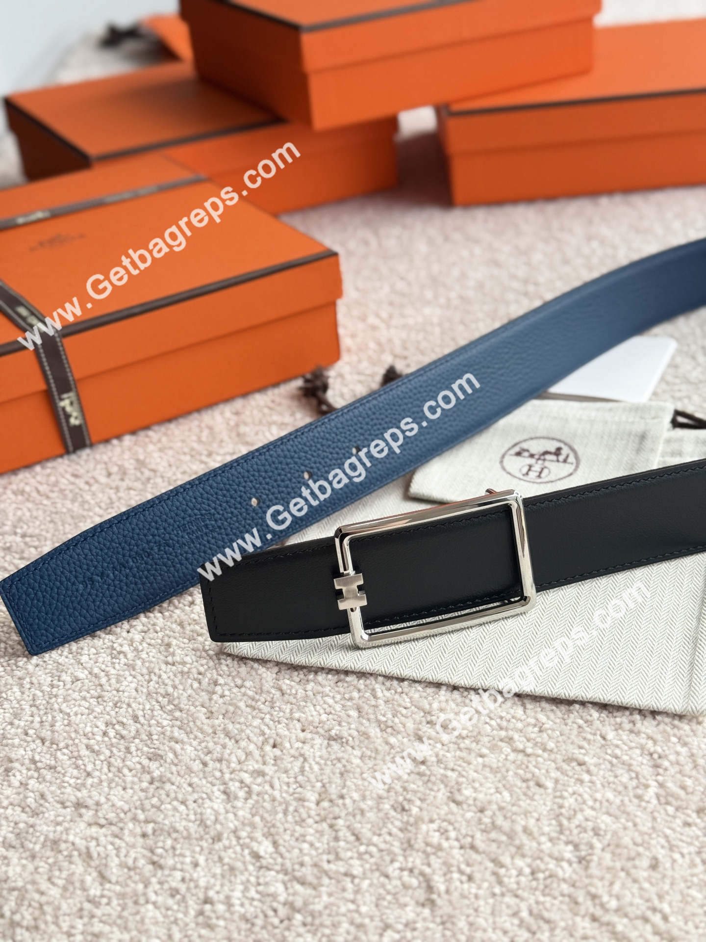 Hermes Mens Leather Belts Width 38mm -0278