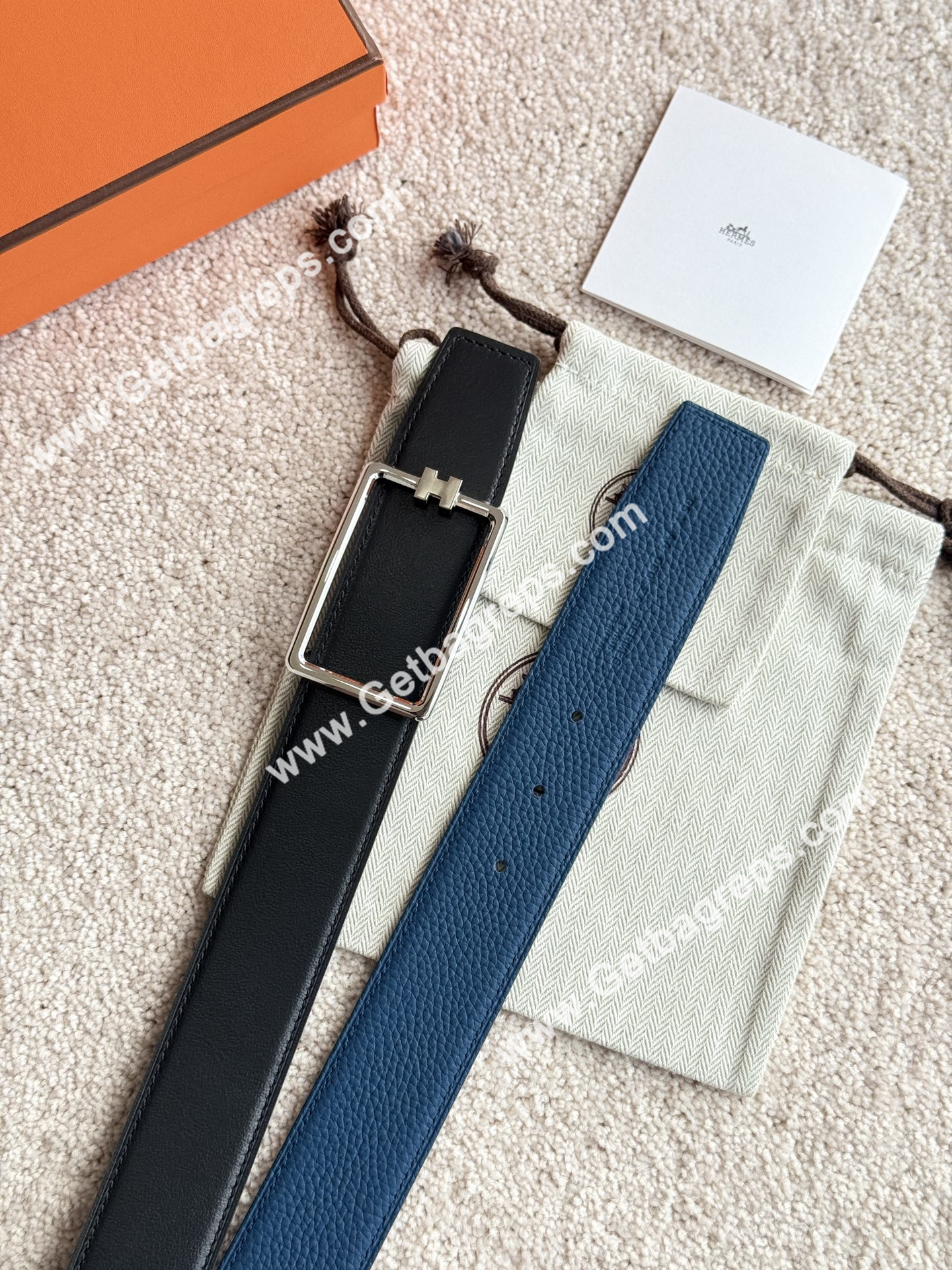 Hermes Mens Leather Belts Width 38mm -0278