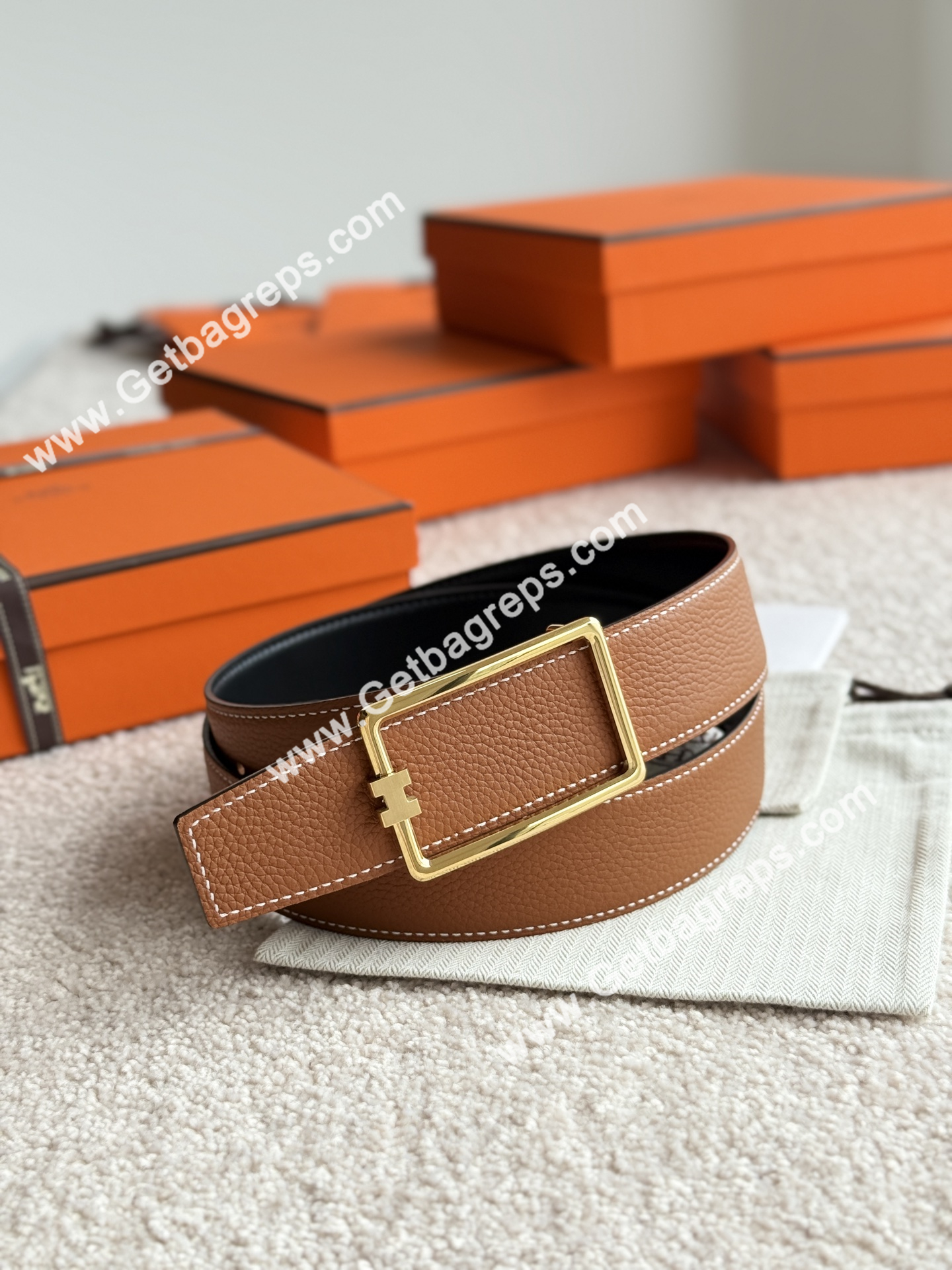 Hermes Mens Leather Belts Width 38mm -0280