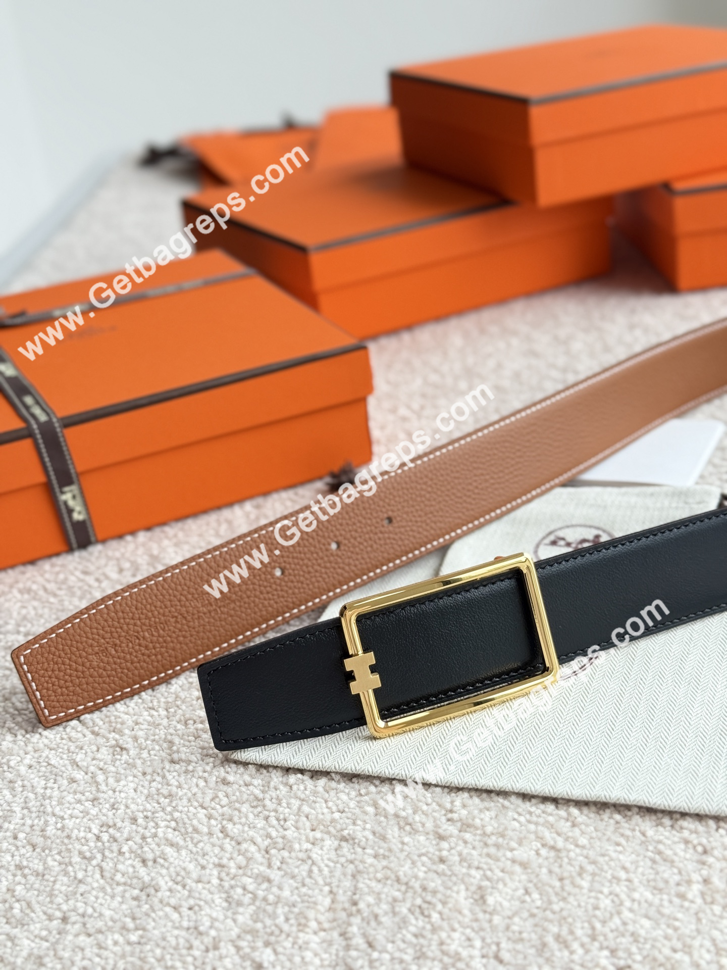 Hermes Mens Leather Belts Width 38mm -0280
