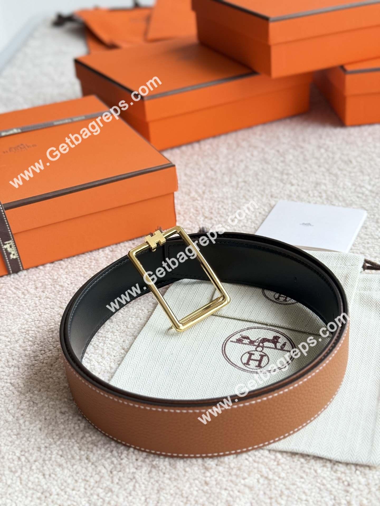 Hermes Mens Leather Belts Width 38mm -0280