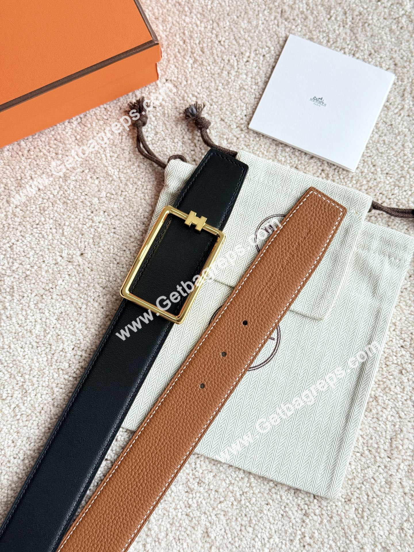 Hermes Mens Leather Belts Width 38mm -0280