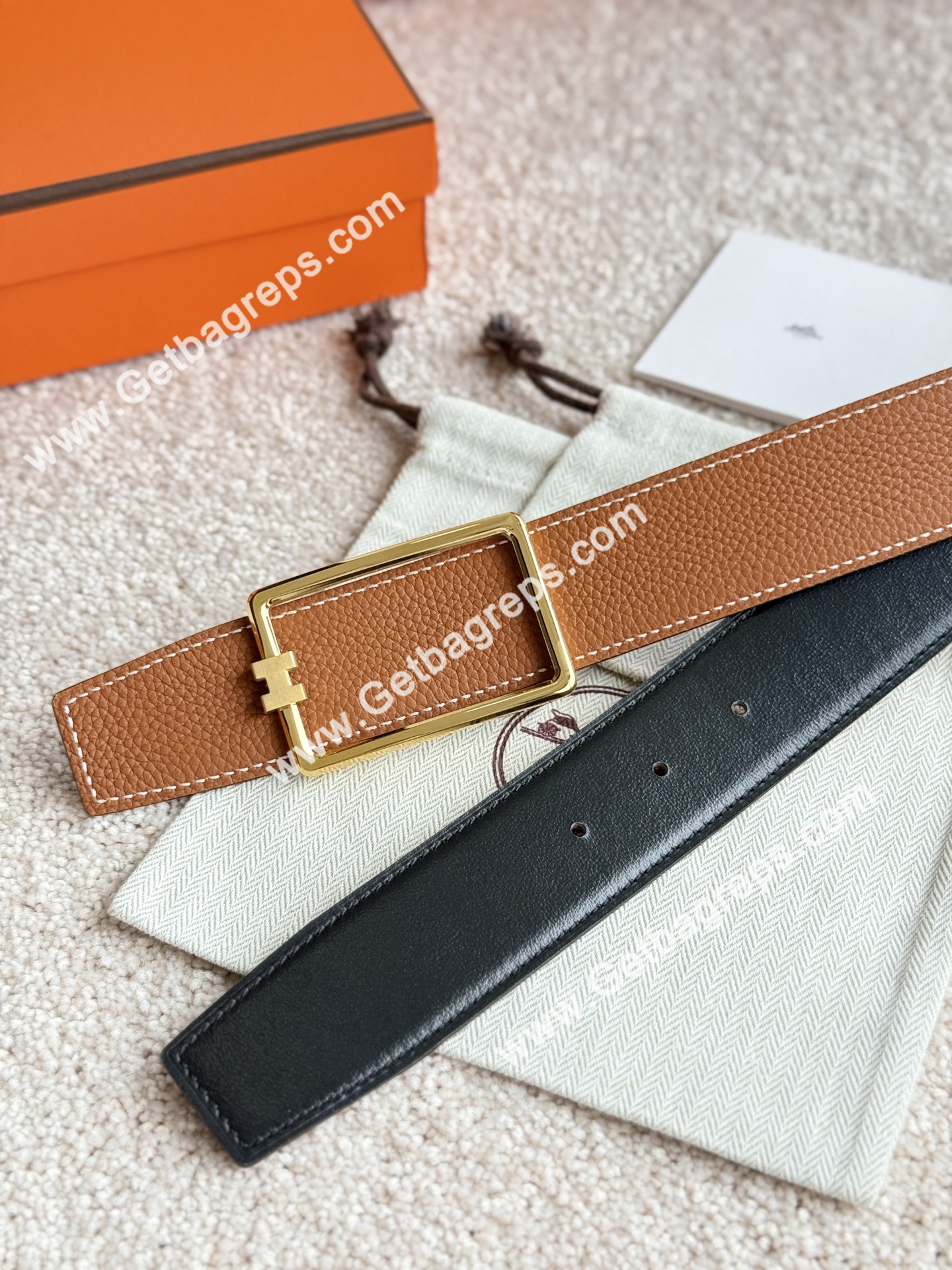 Hermes Mens Leather Belts Width 38mm -0280