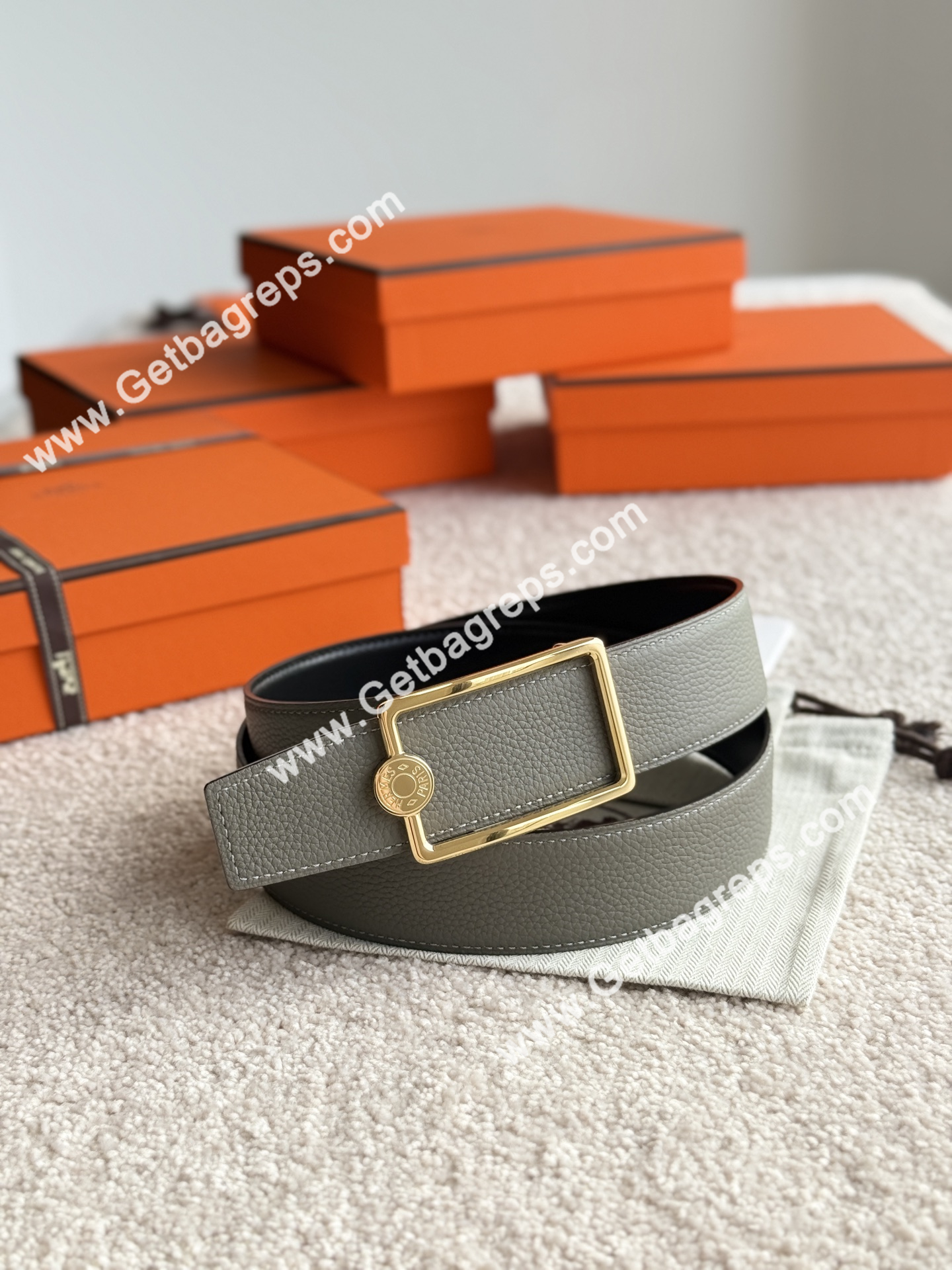 Hermes Mens Leather Belts Width 38mm -0282