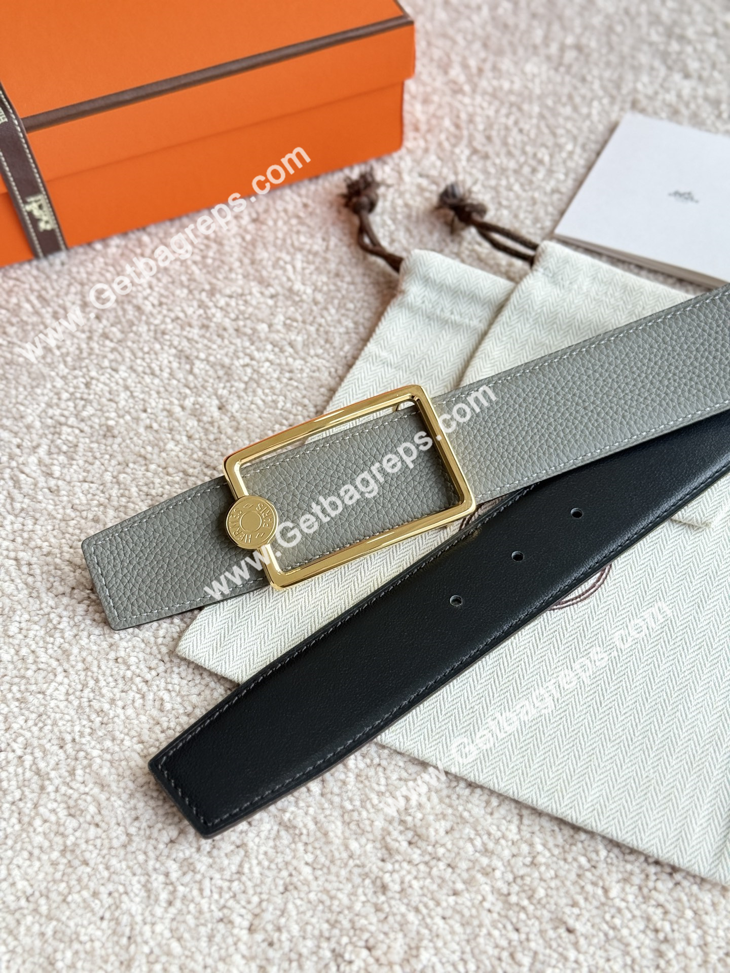 Hermes Mens Leather Belts Width 38mm -0282