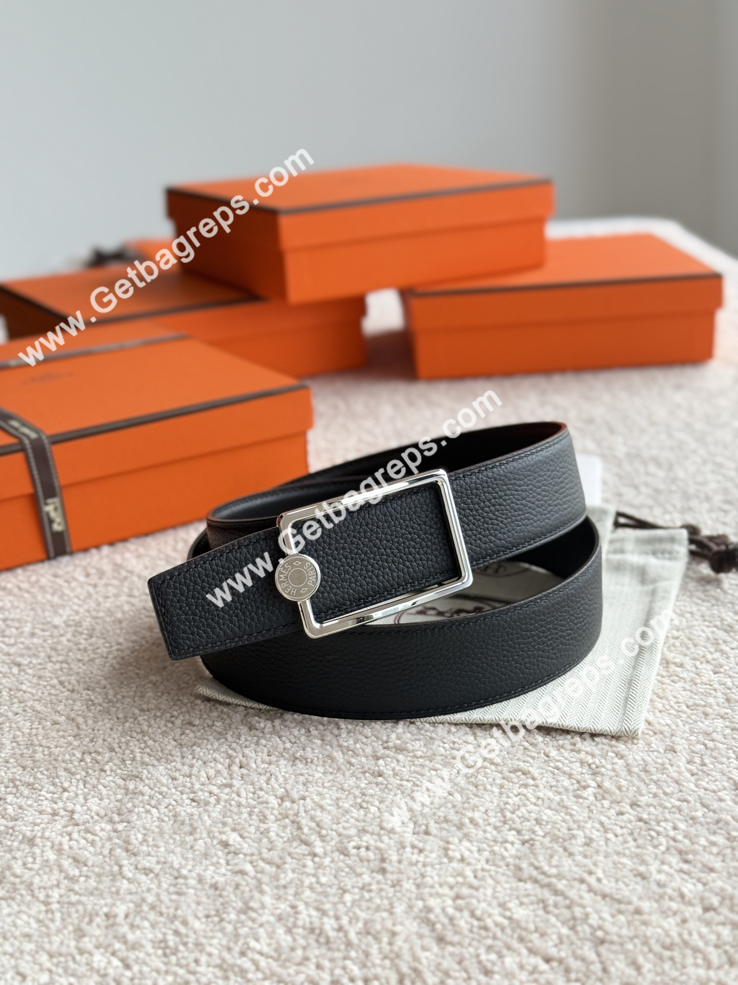 Hermes Mens Leather Belts Width 38mm -0283
