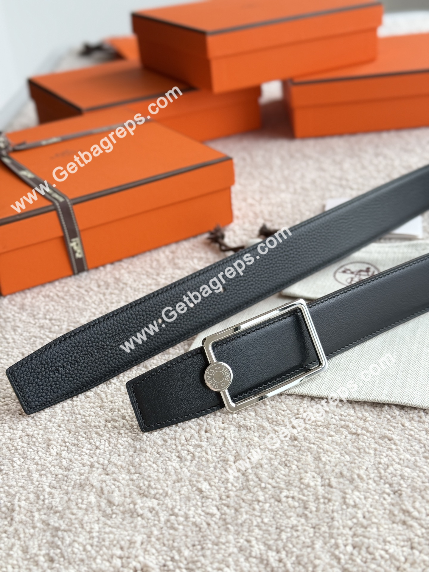 Hermes Mens Leather Belts Width 38mm -0283