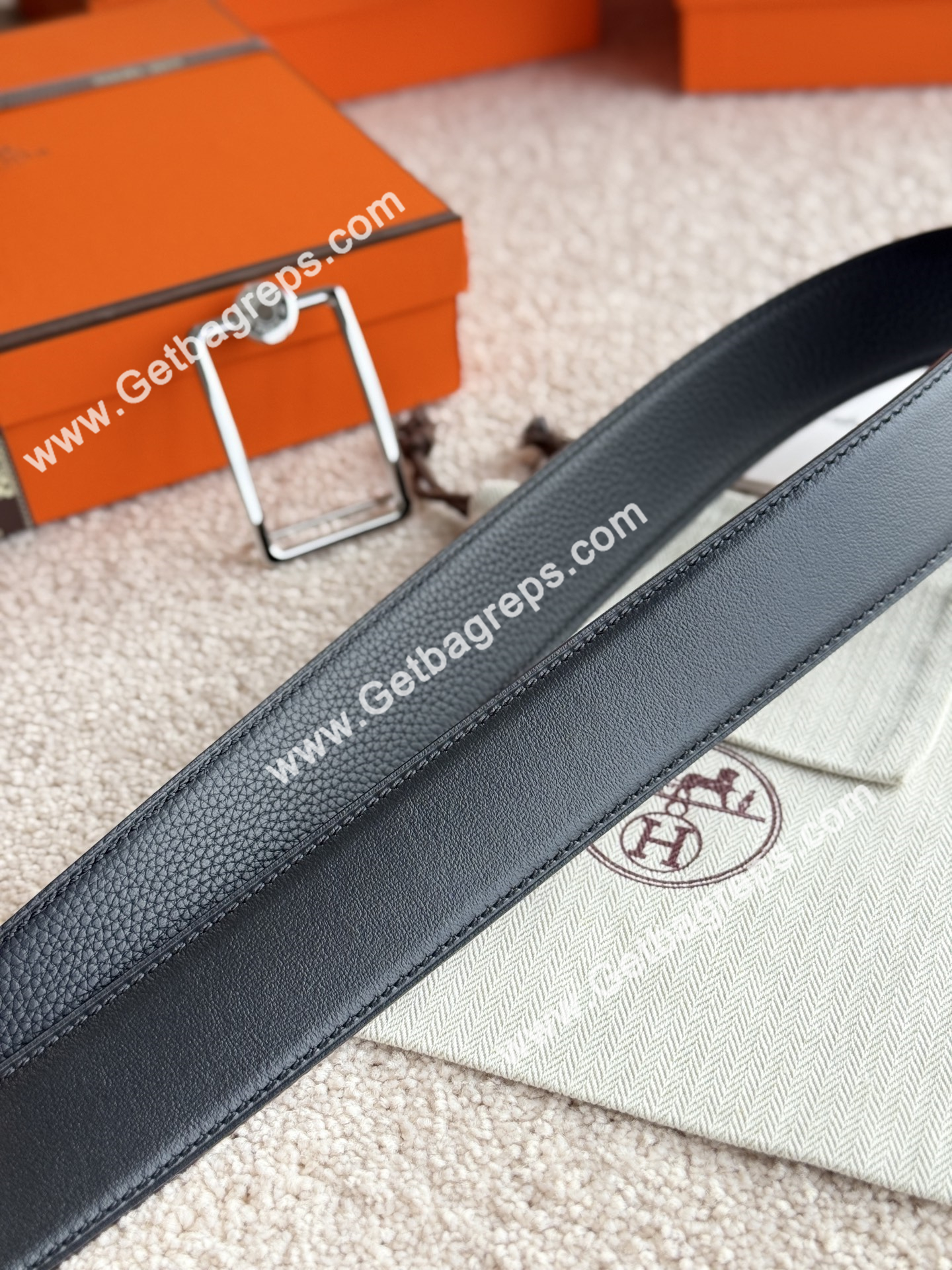 Hermes Mens Leather Belts Width 38mm -0283