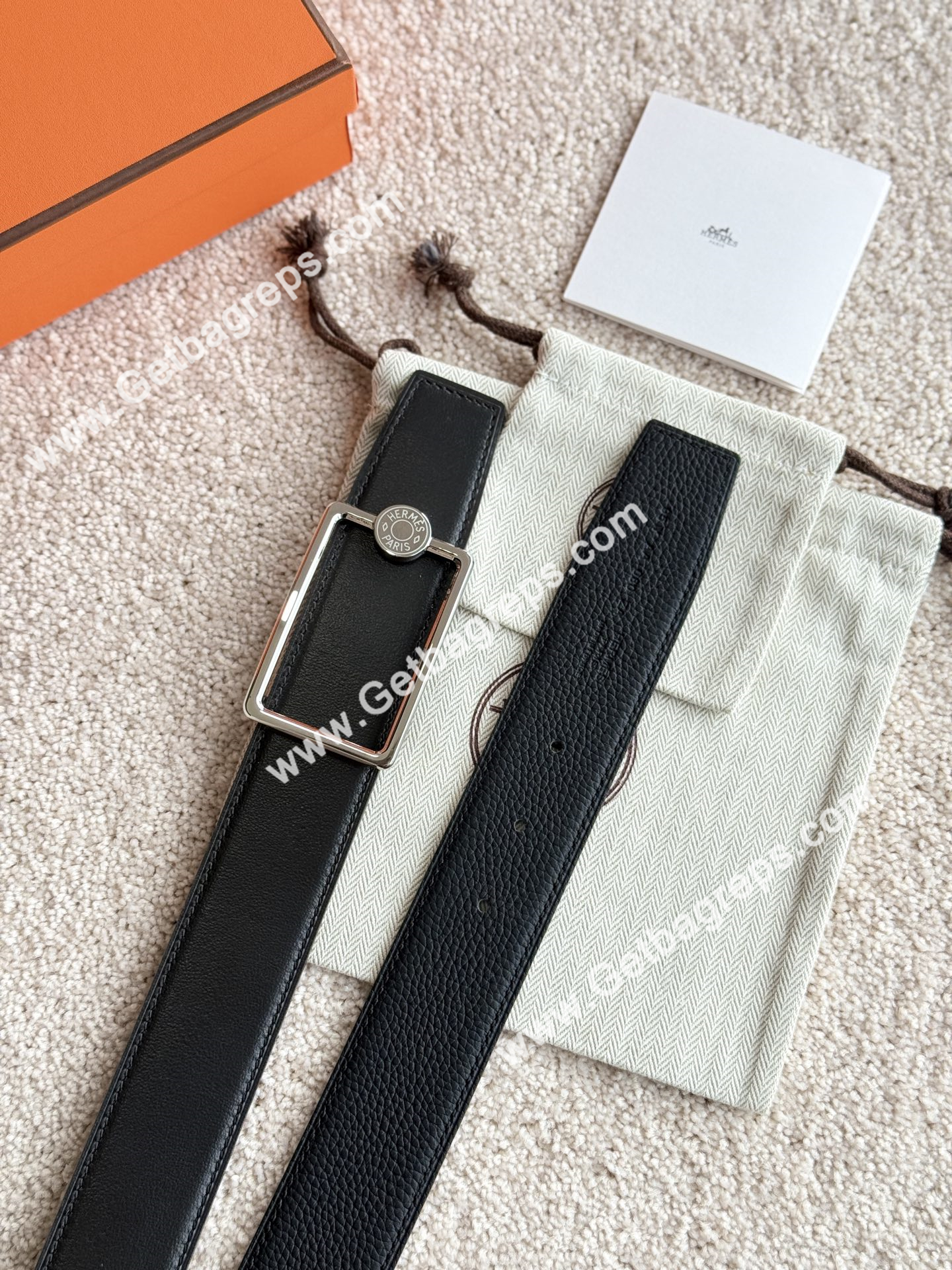 Hermes Mens Leather Belts Width 38mm -0283