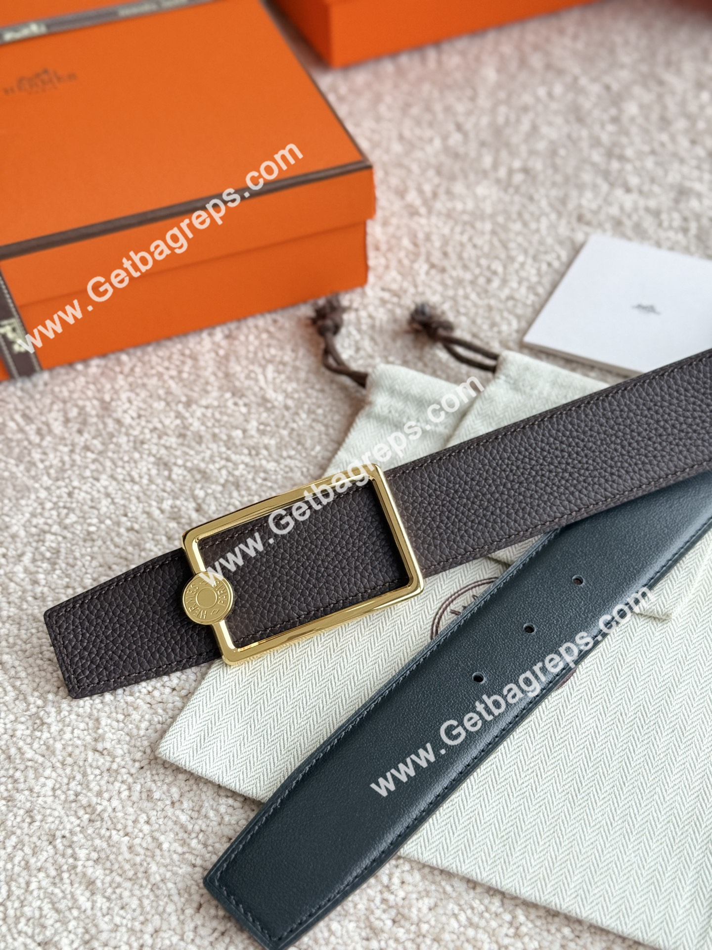 Hermes Mens Leather Belts Width 38mm -0284