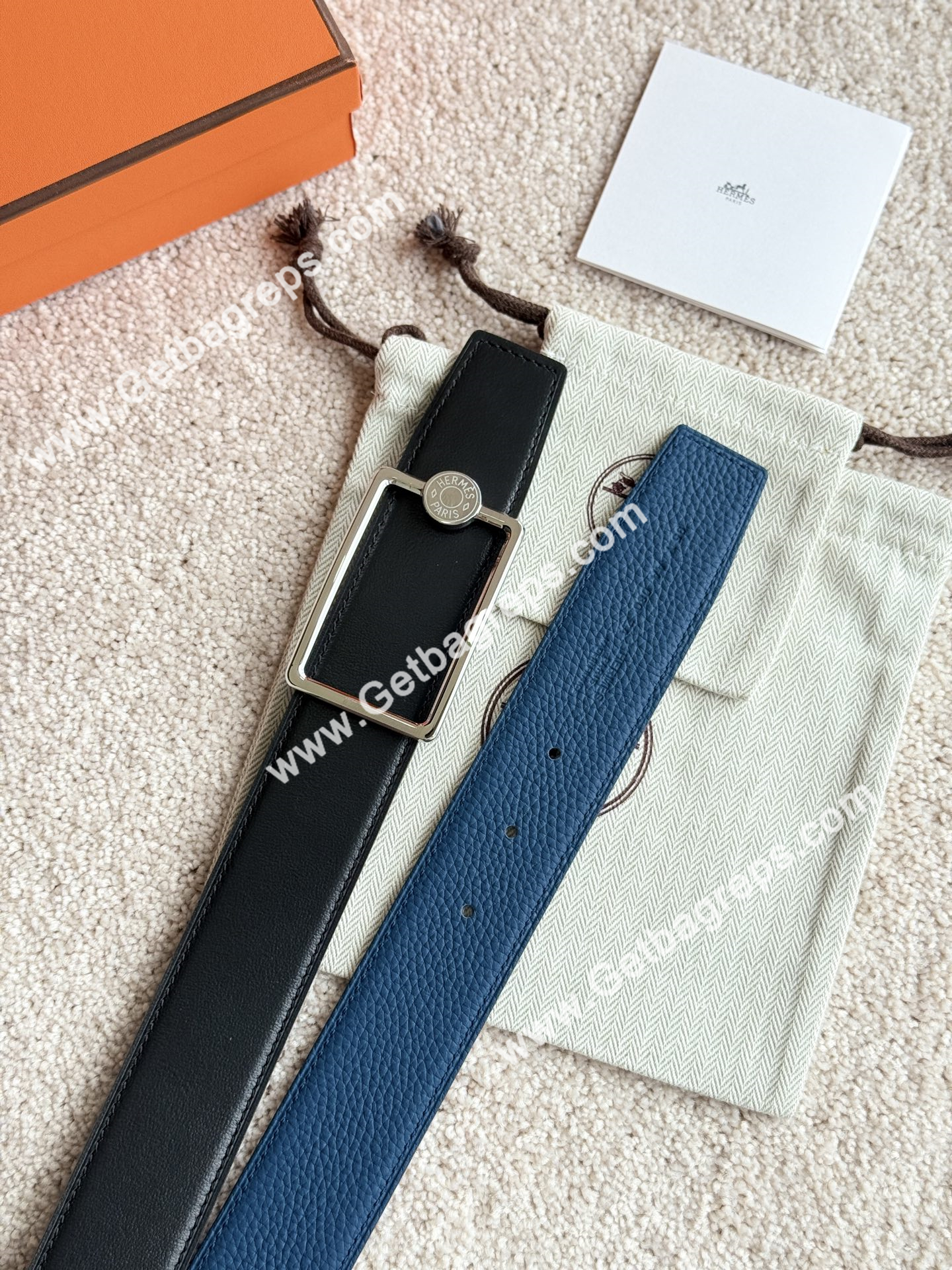 Hermes Mens Leather Belts Width 38mm -0285