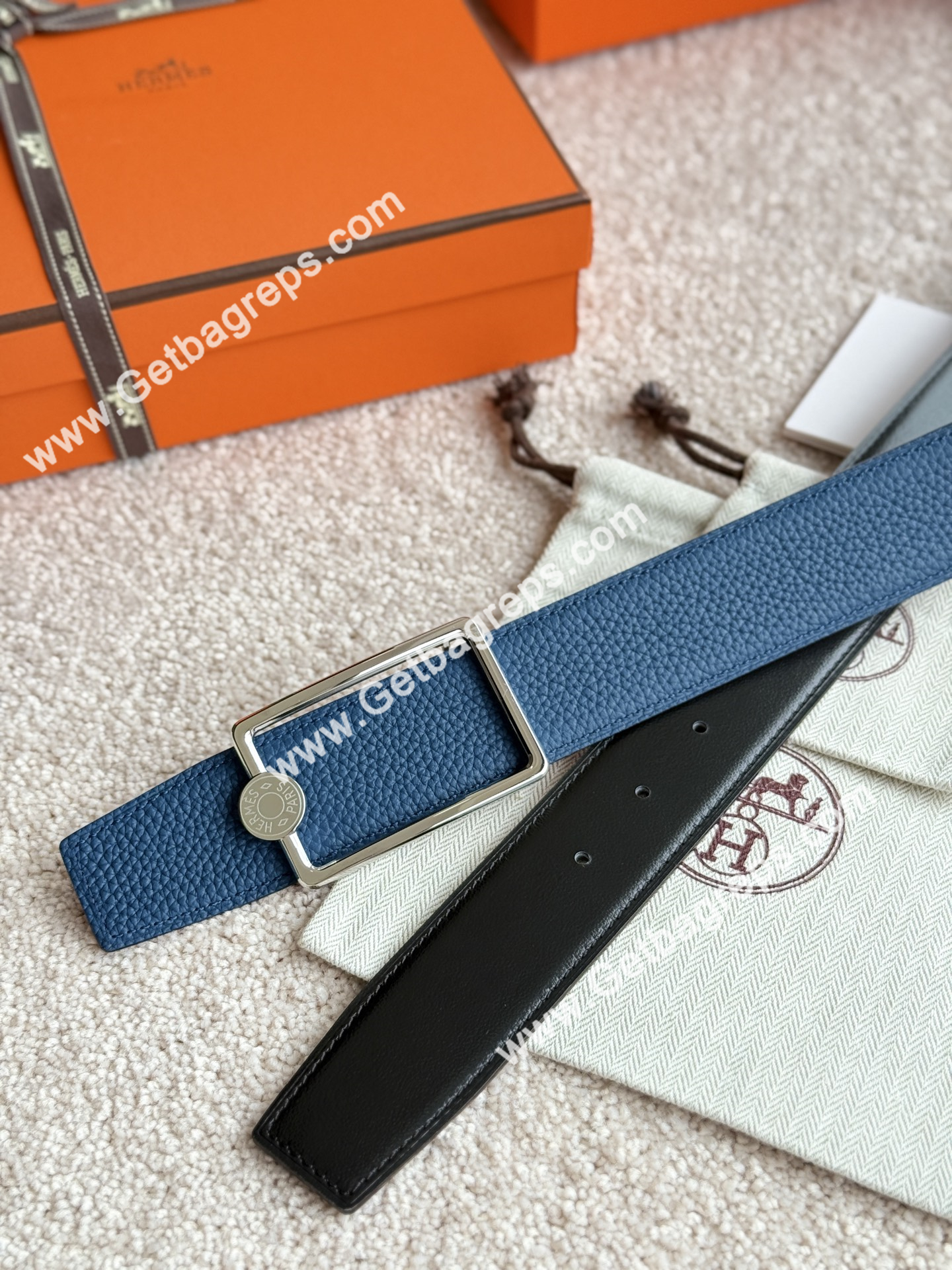 Hermes Mens Leather Belts Width 38mm -0285