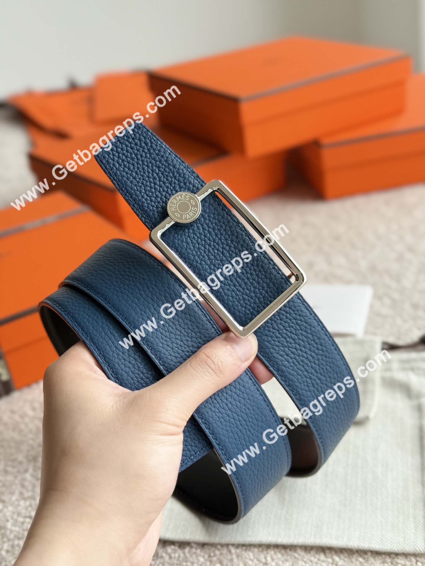 Hermes Mens Leather Belts Width 38mm -0285