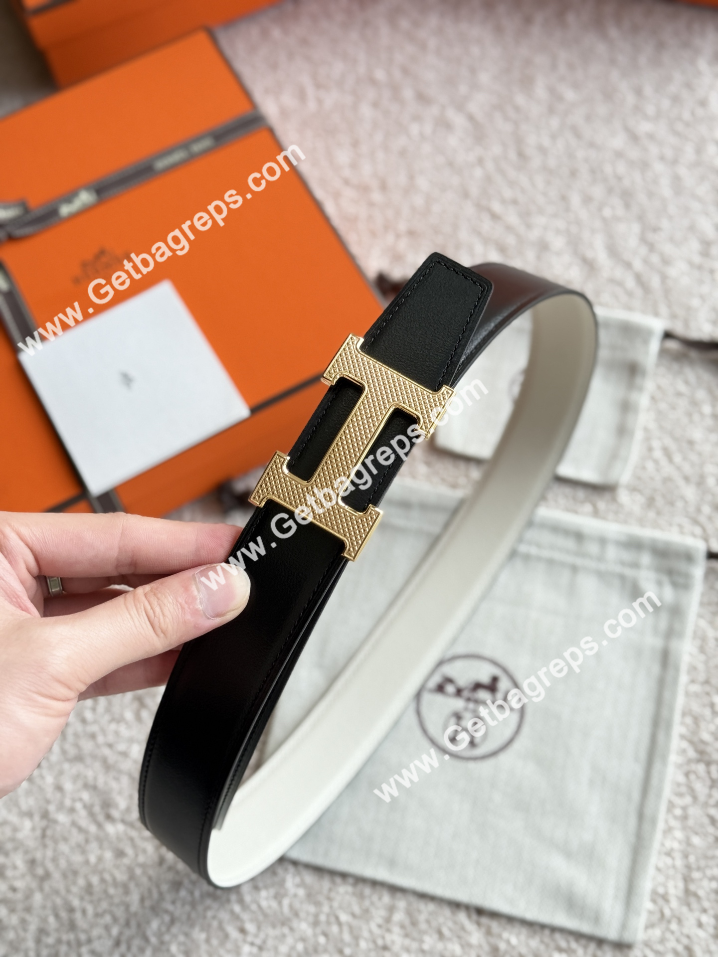 Hermes Mens Leather Belts Width 38mm -0287