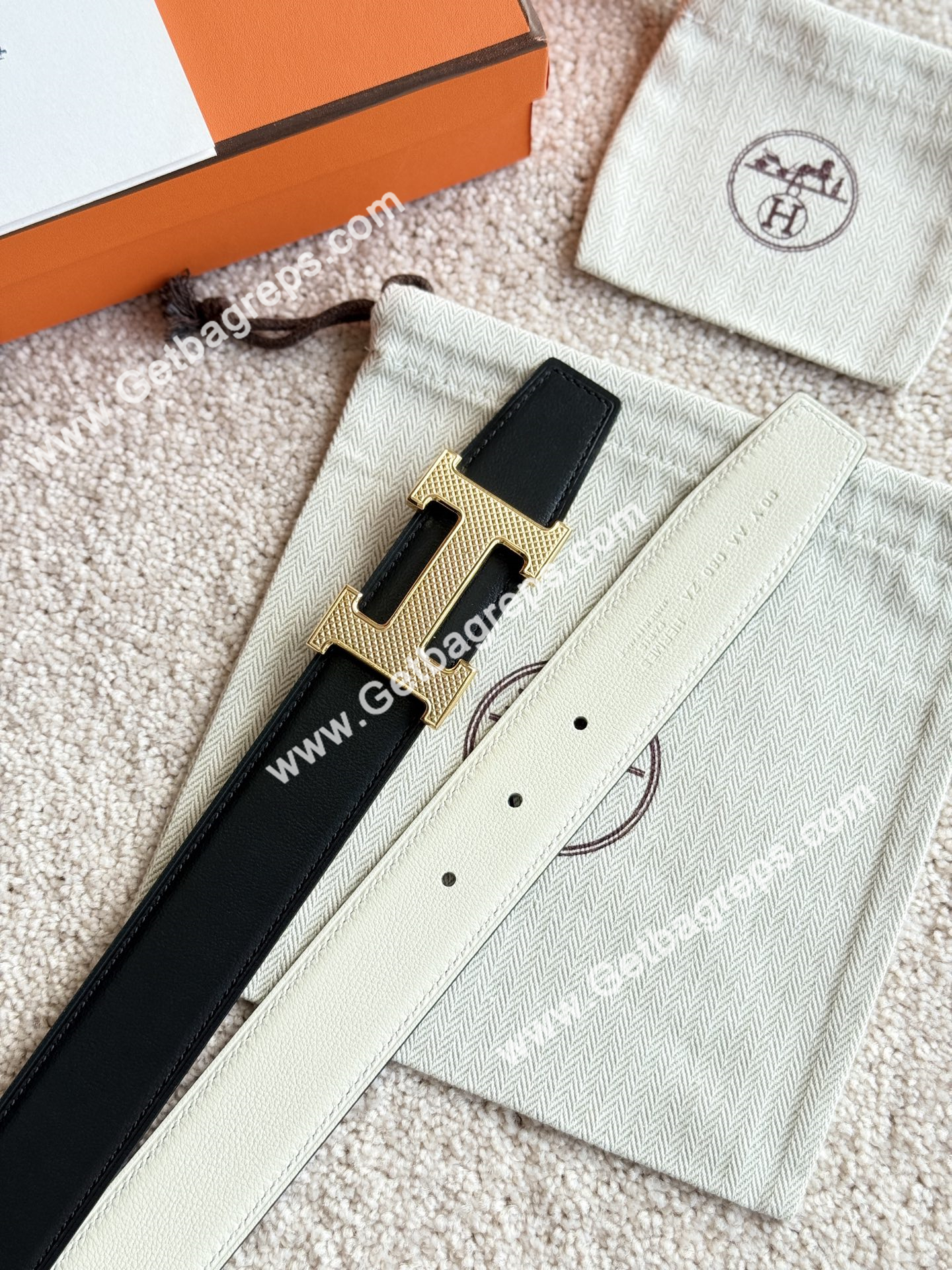 Hermes Mens Leather Belts Width 38mm -0287