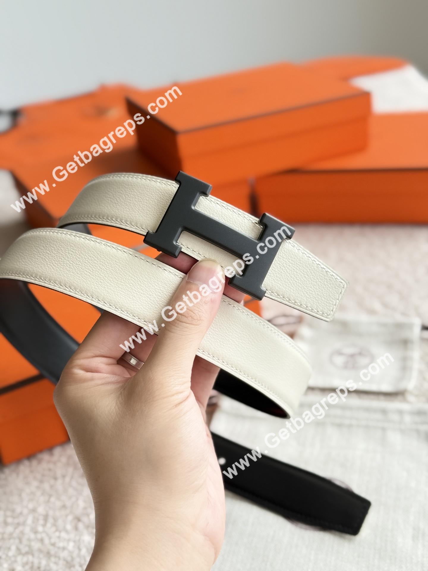 Hermes Mens Leather Belts Width 38mm -0289