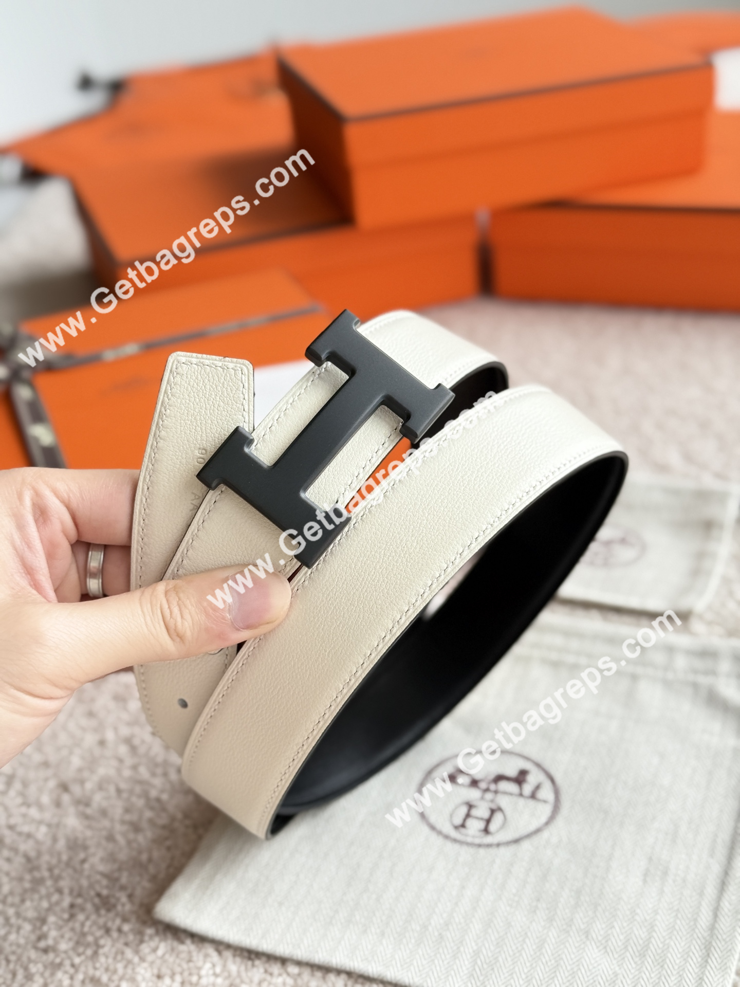 Hermes Mens Leather Belts Width 38mm -0289