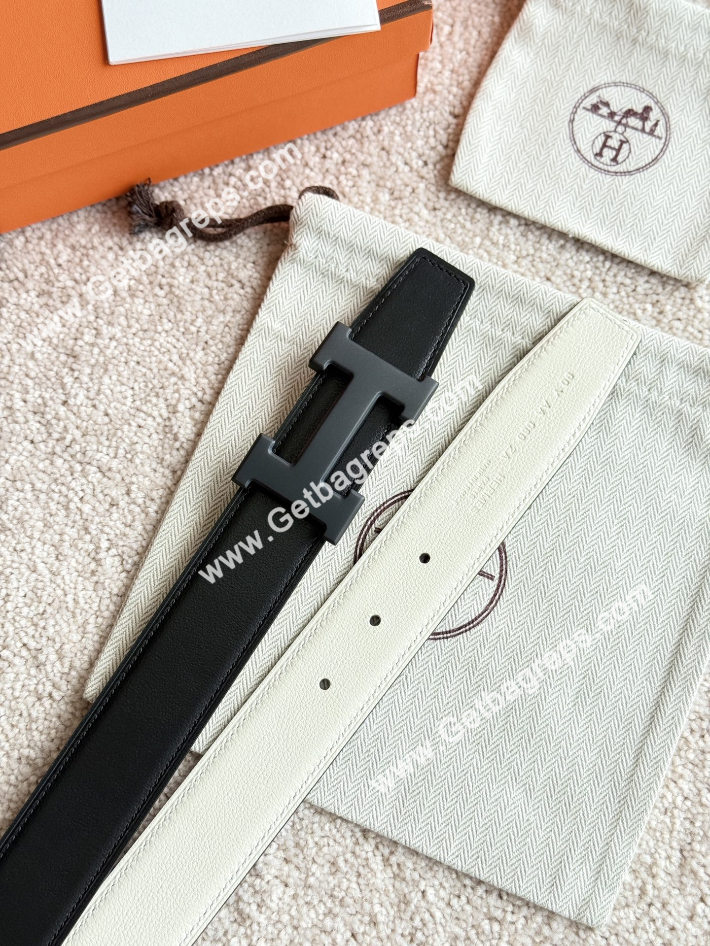 Hermes Mens Leather Belts Width 38mm -0289