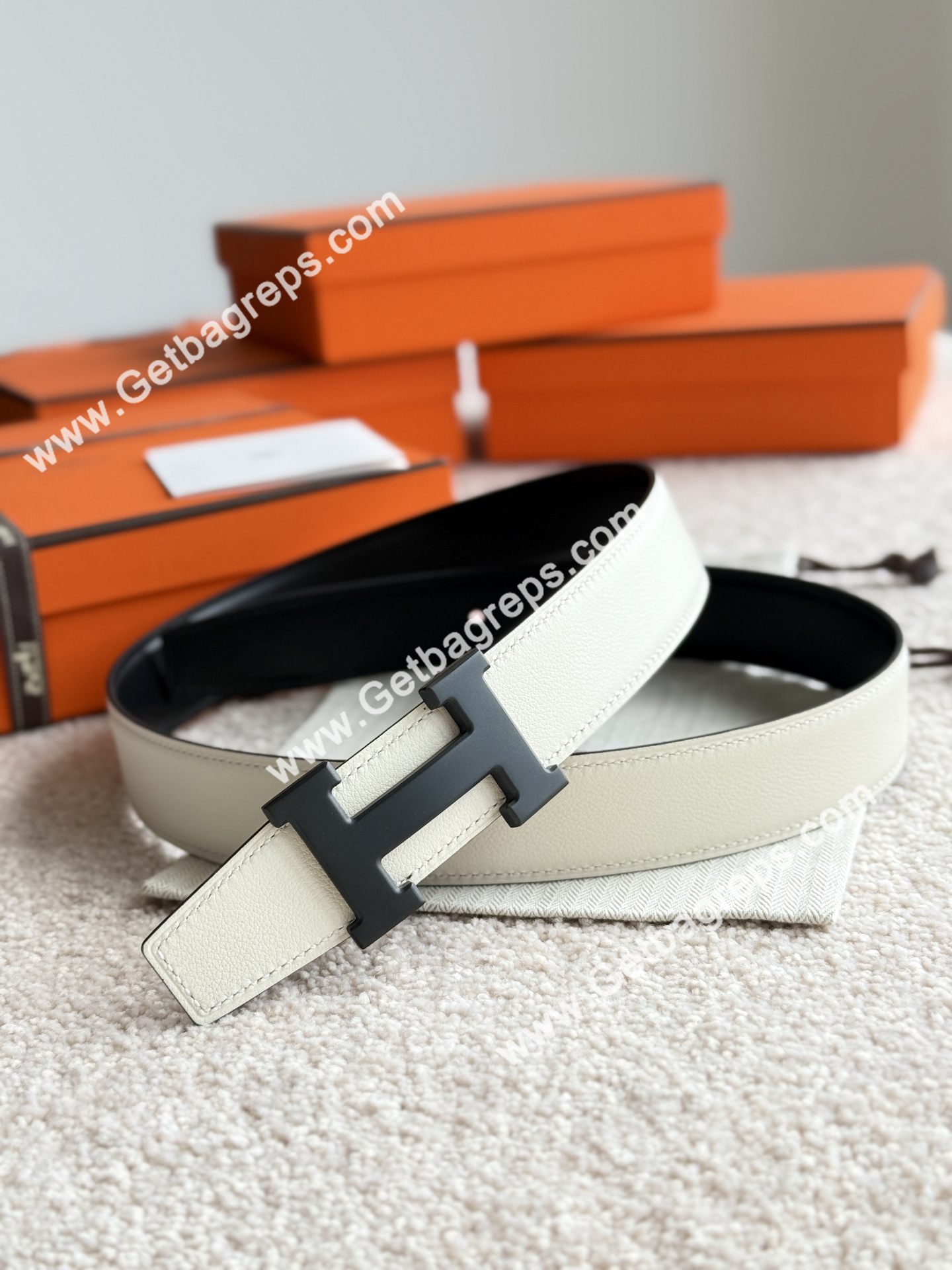 Hermes Mens Leather Belts Width 38mm -0289