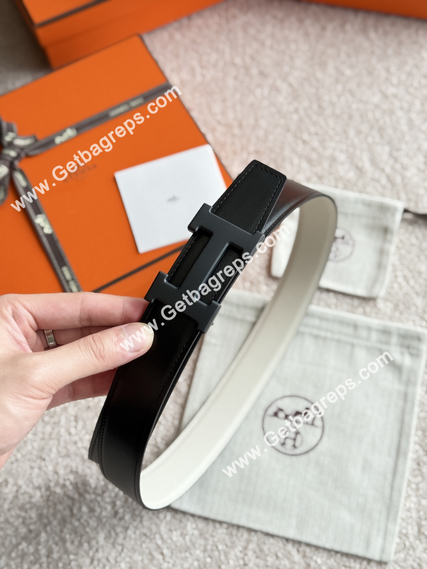 Hermes Mens Leather Belts Width 38mm -0289