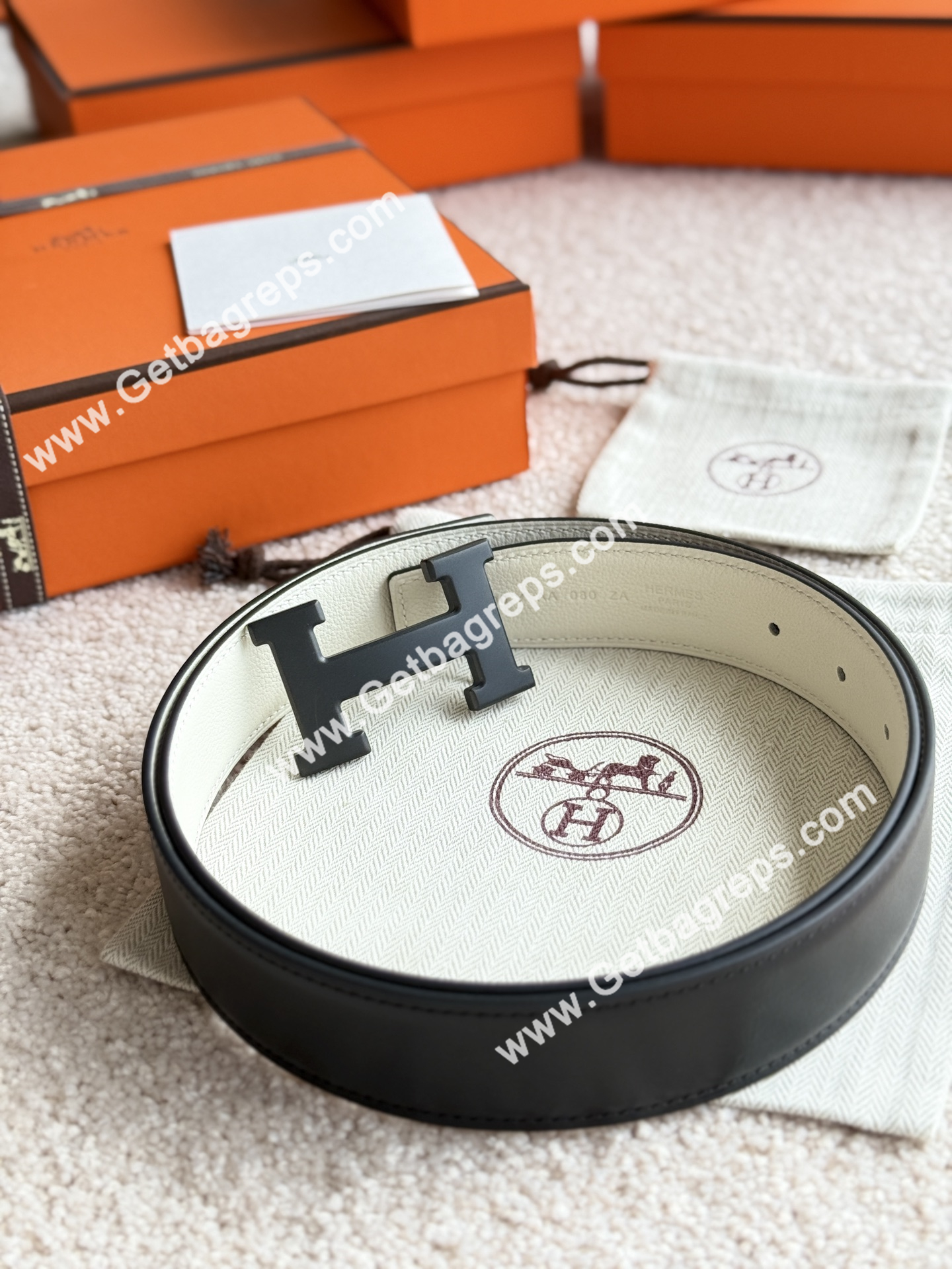 Hermes Mens Leather Belts Width 38mm -0289