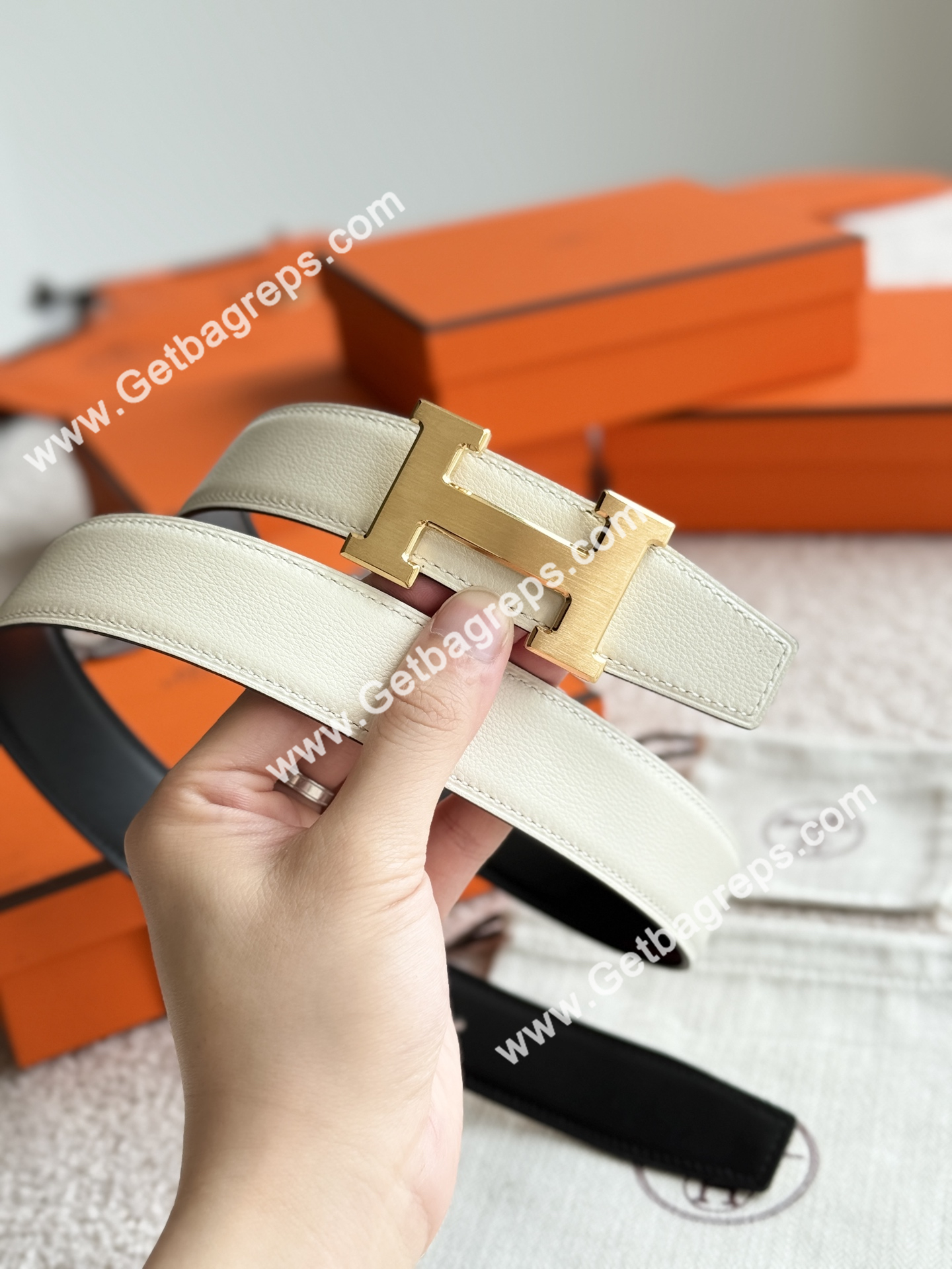Hermes Mens Leather Belts Width 38mm -0290