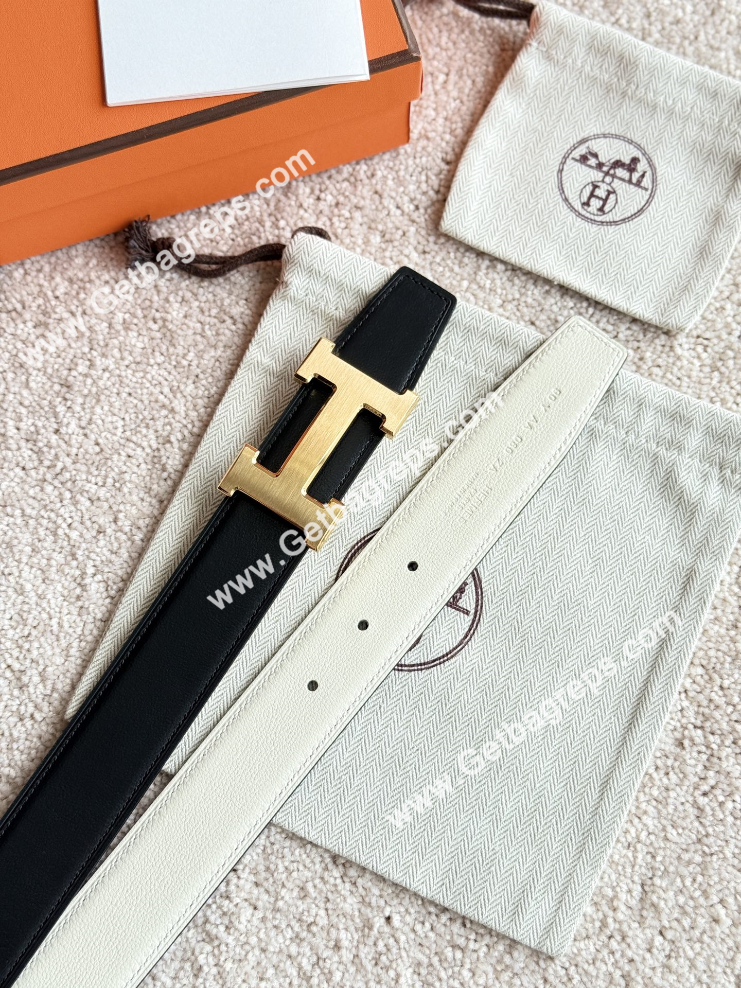 Hermes Mens Leather Belts Width 38mm -0290