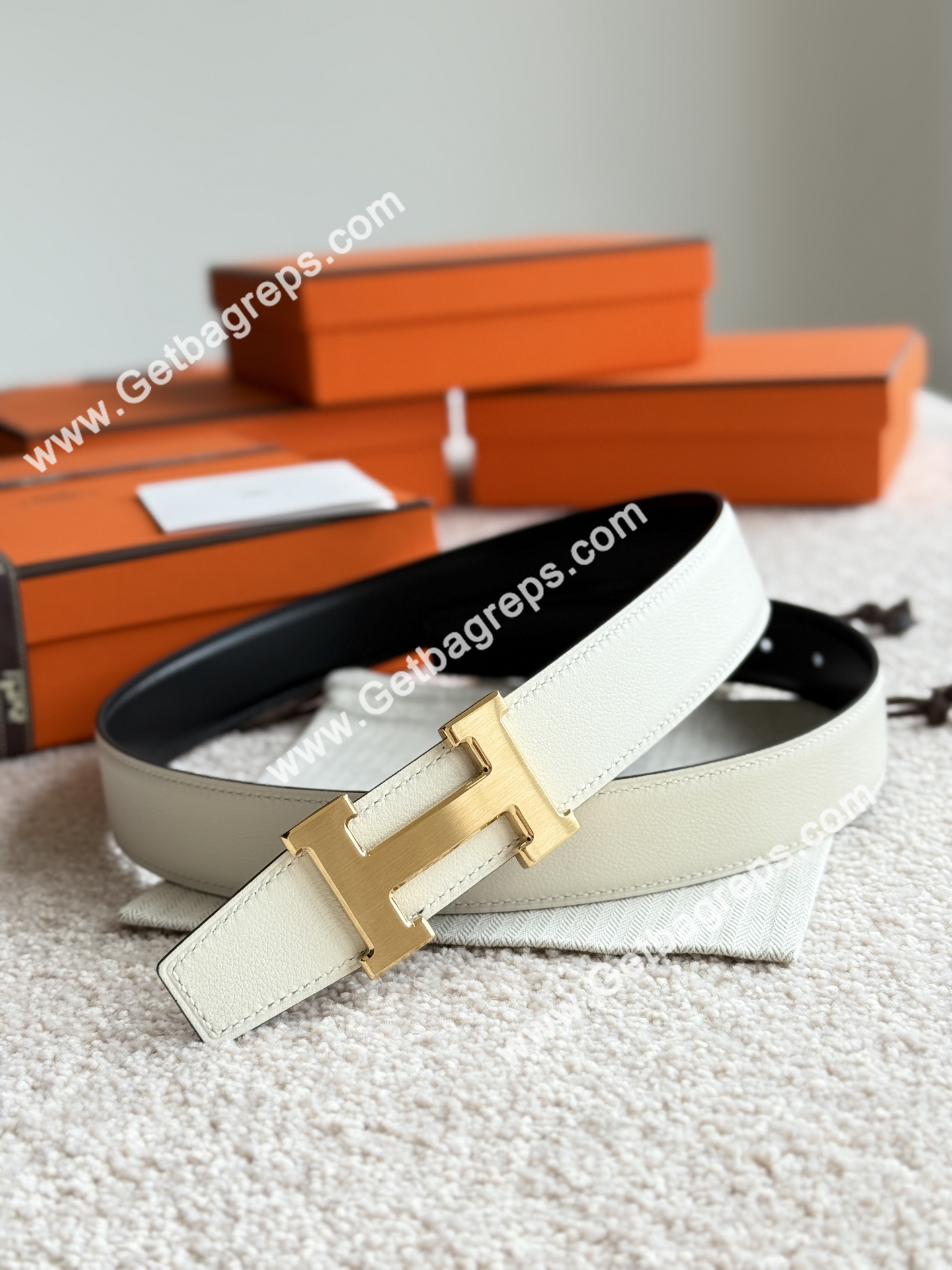 Hermes Mens Leather Belts Width 38mm -0290