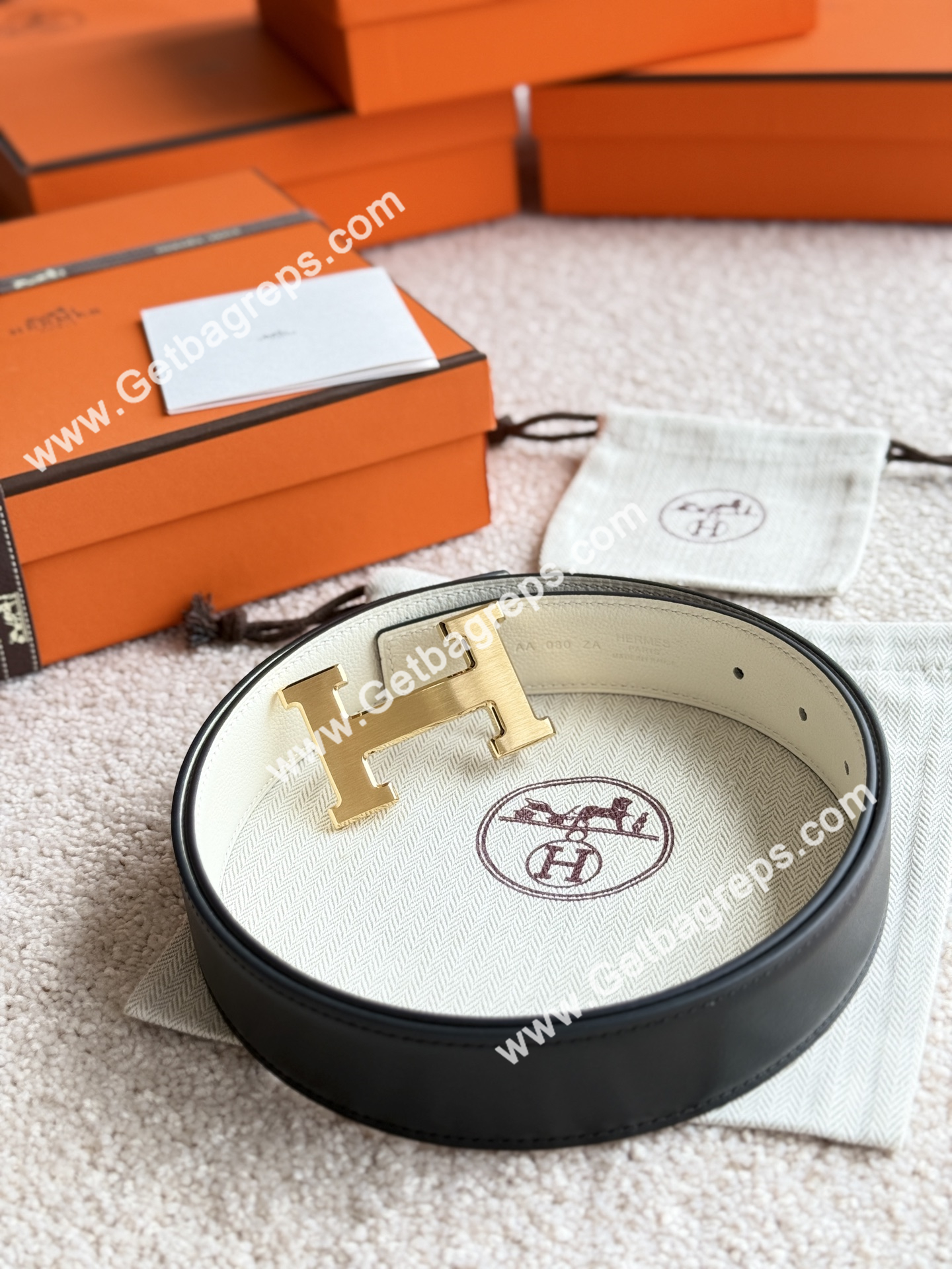 Hermes Mens Leather Belts Width 38mm -0290