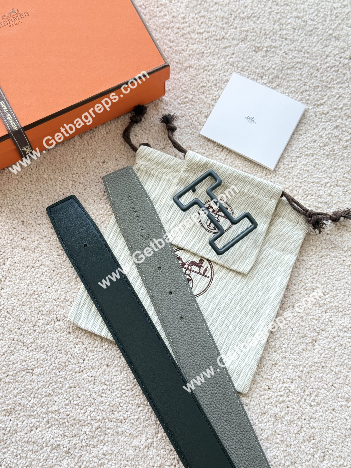 Hermes Mens Leather Belts Width 38mm -0291