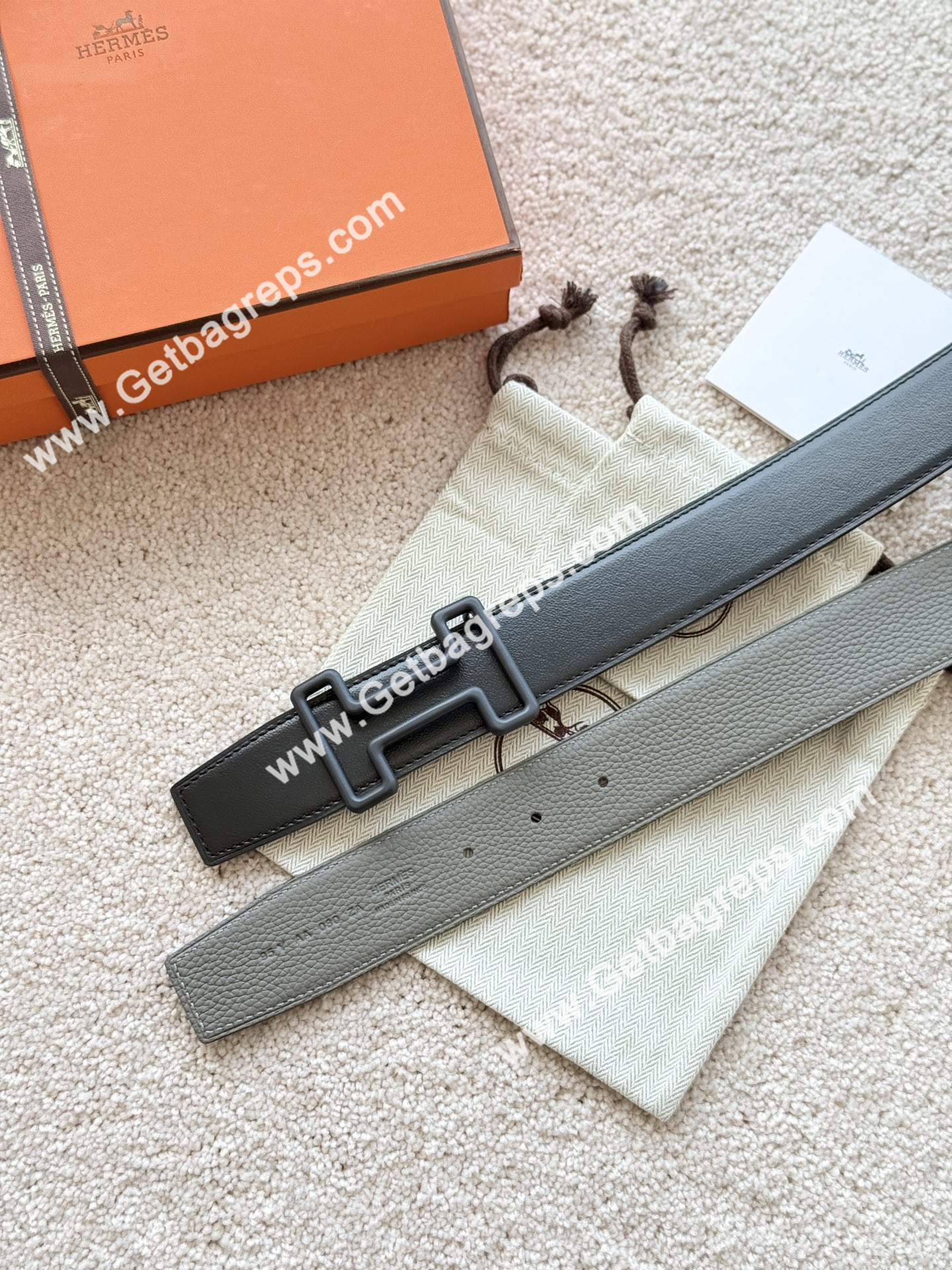 Hermes Mens Leather Belts Width 38mm -0291