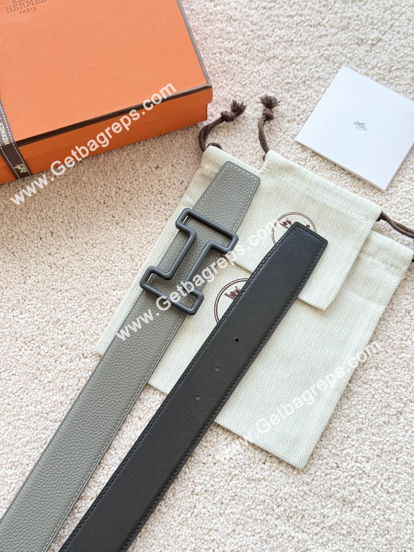 Hermes Mens Leather Belts Width 38mm -0291